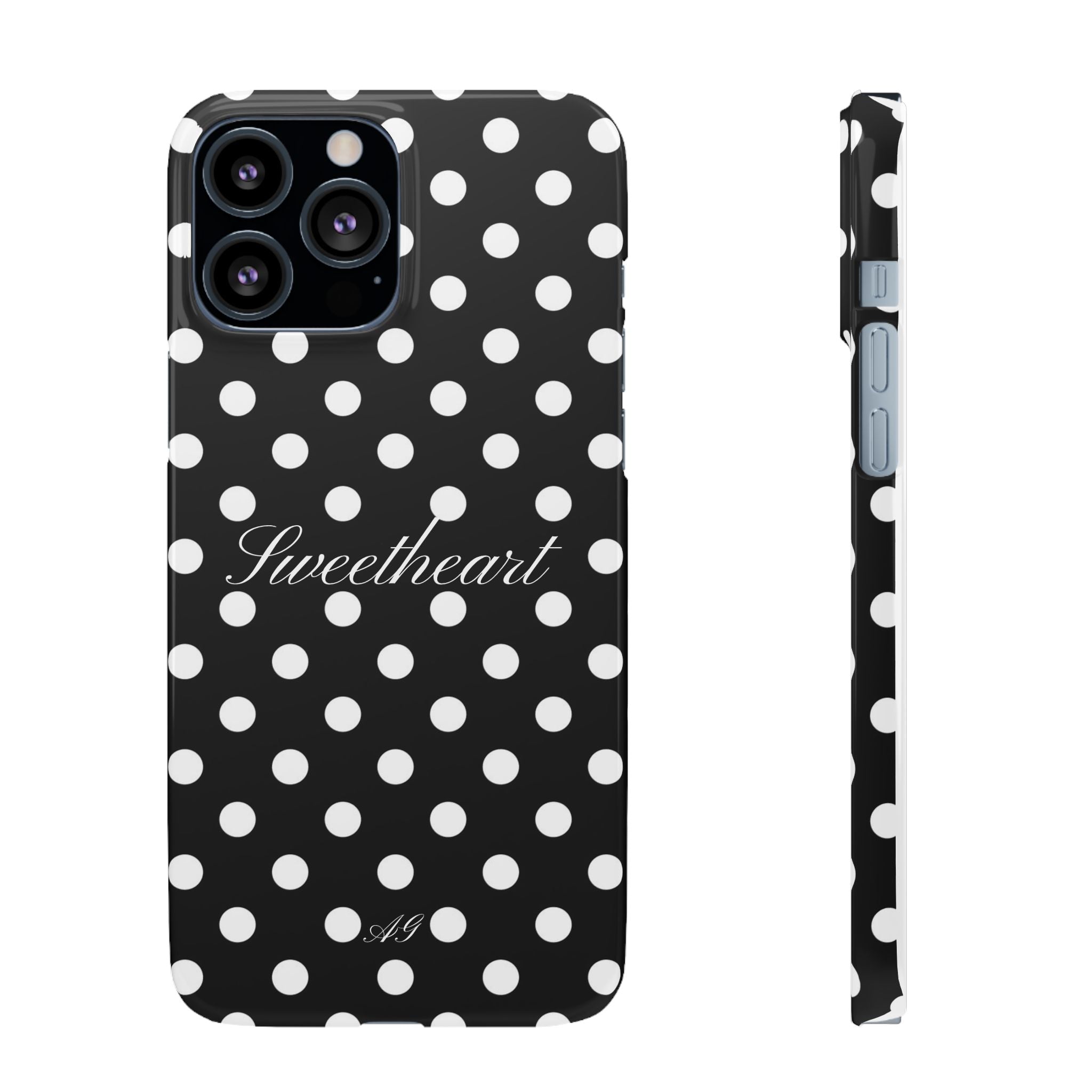 Sweetheart - white polka dot case