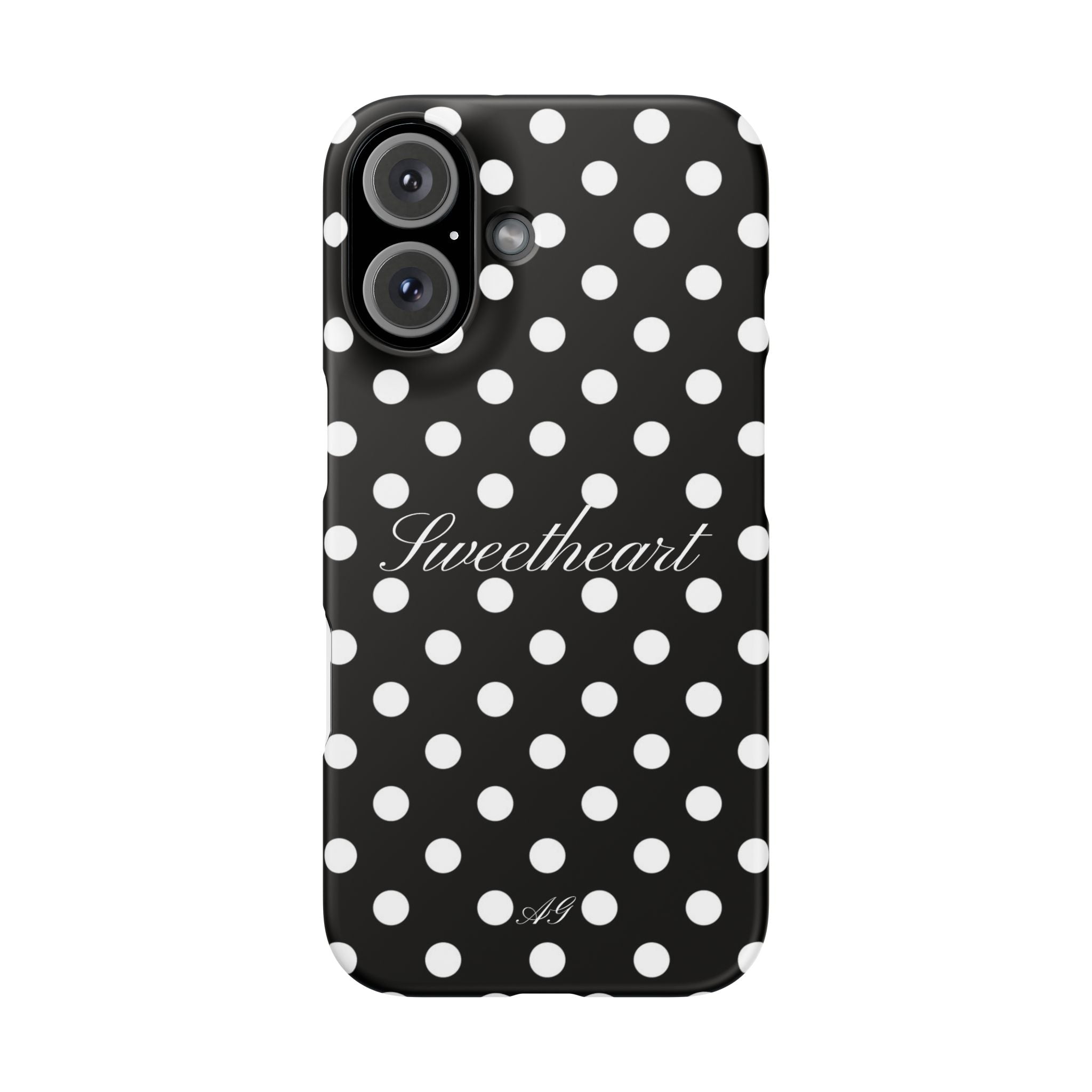 Sweetheart - white polka dot case