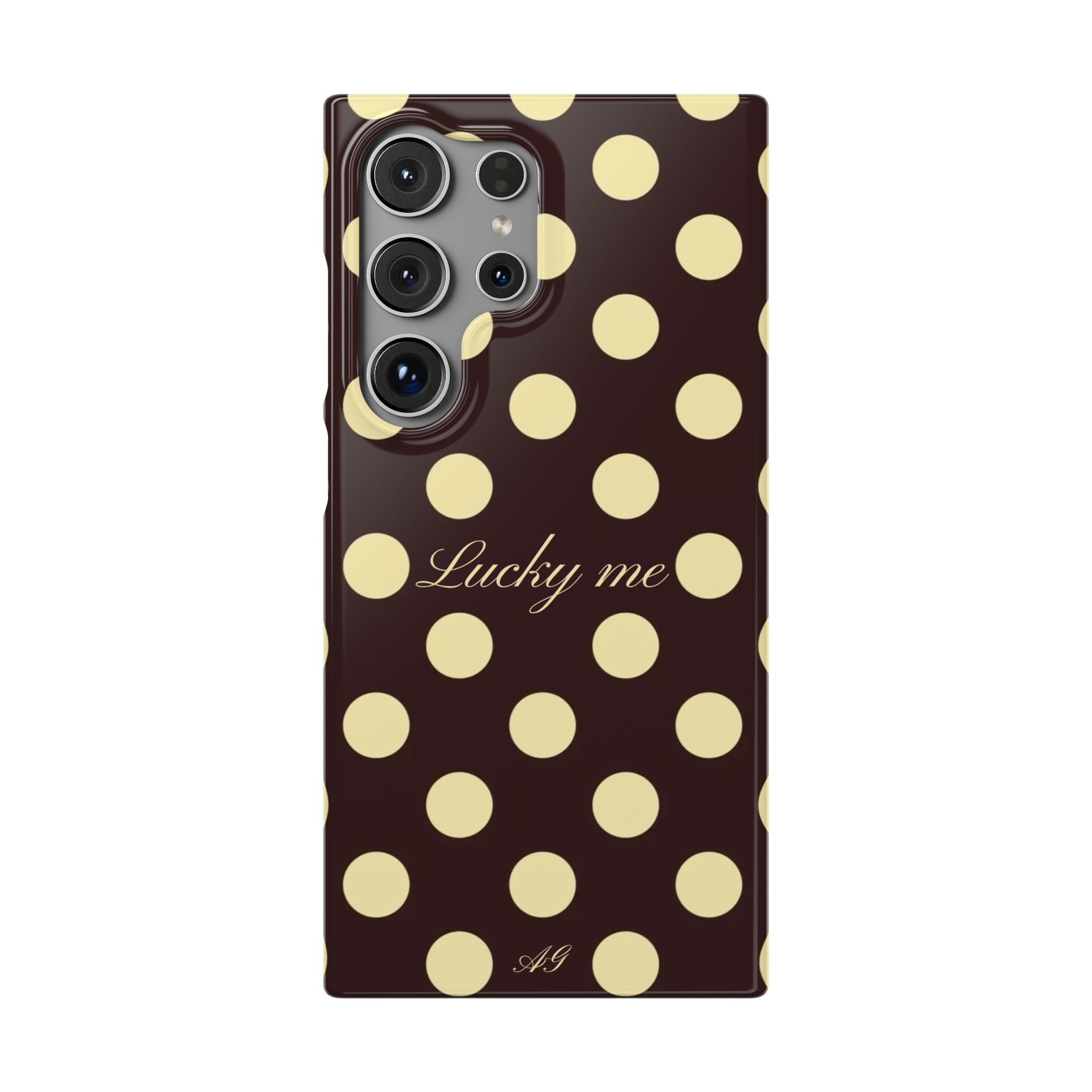 Lucky me - pastel yellow polka dot case
