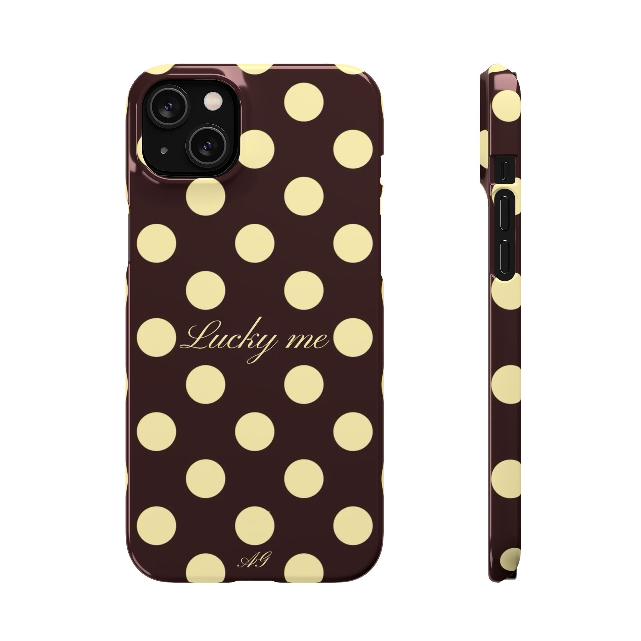 Lucky me - pastel yellow polka dot case