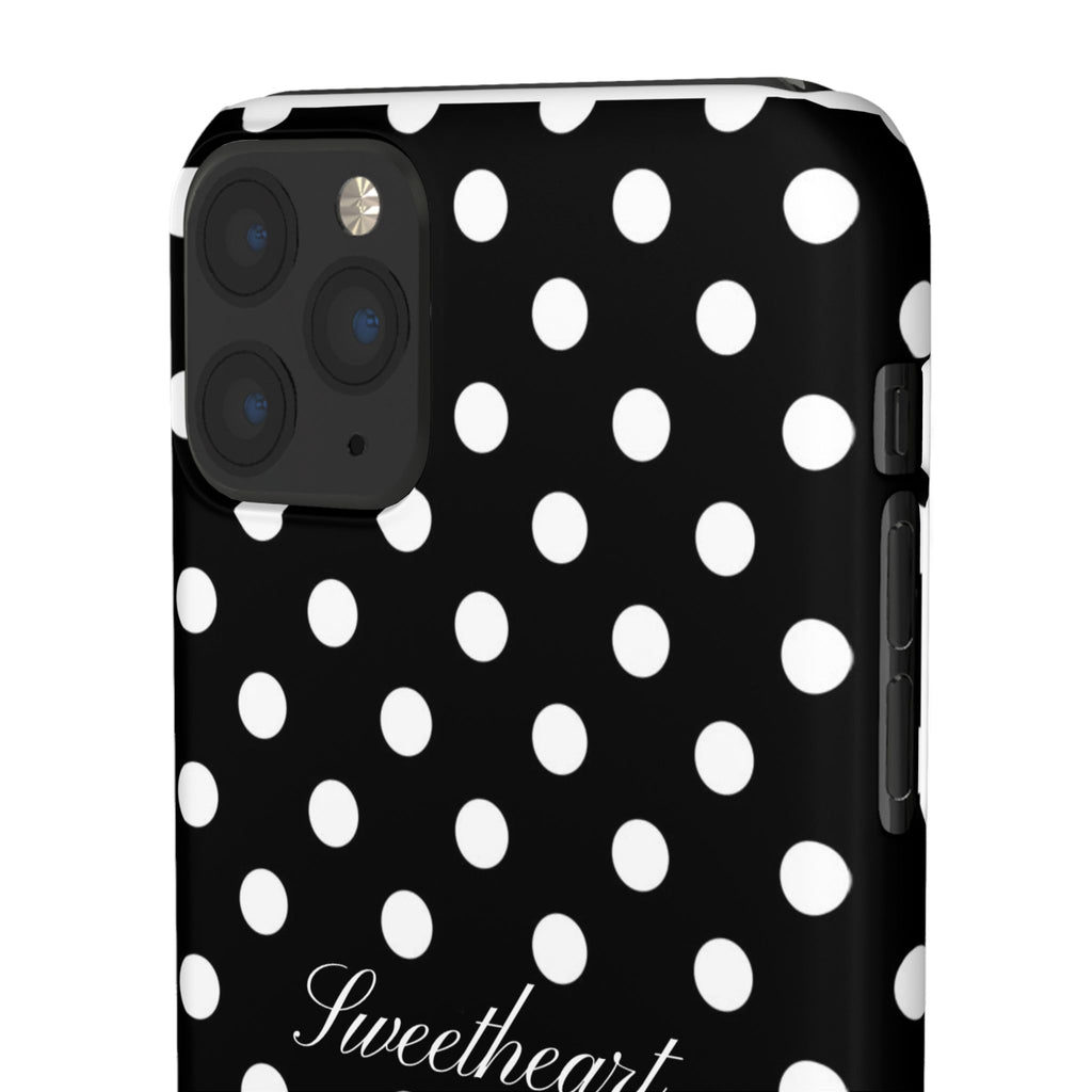 "Sweetheart" - white polka dot case