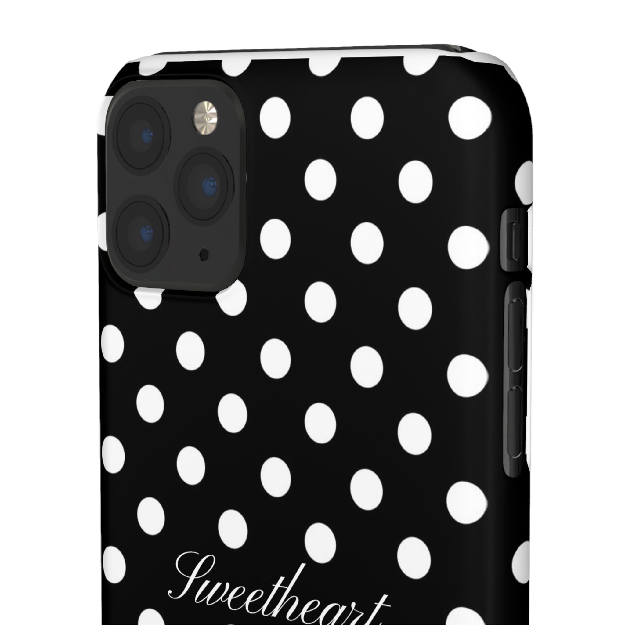 "Sweetheart" - white polka dot case