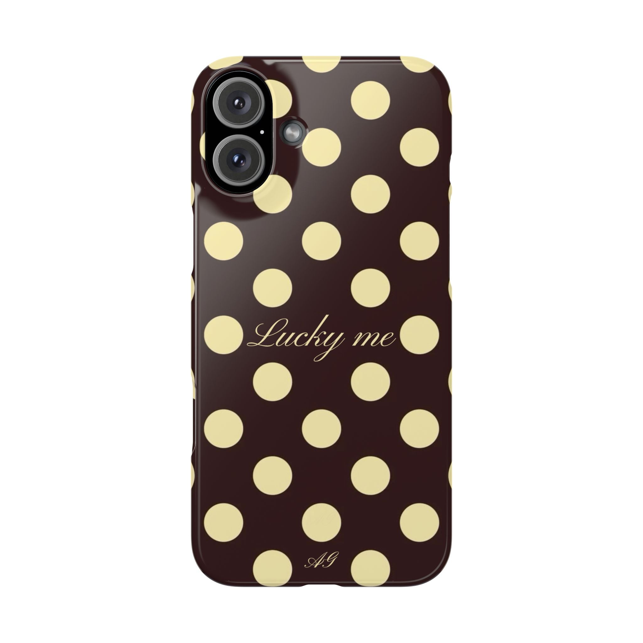Lucky me - pastel yellow polka dot case