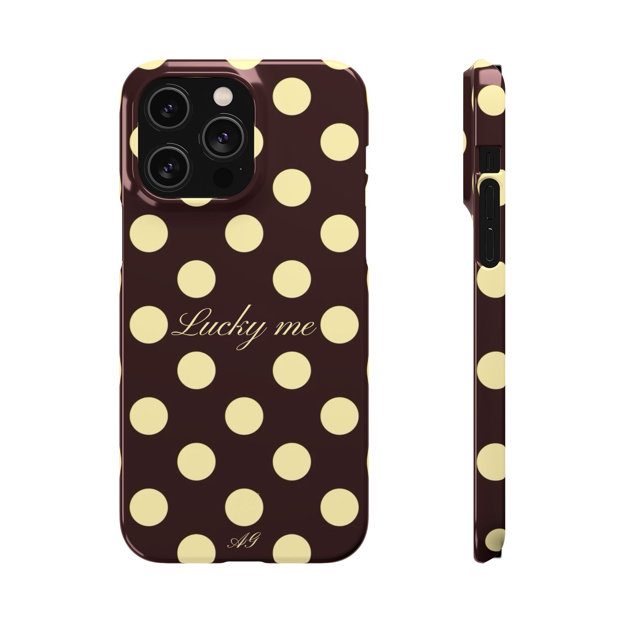 Lucky me - pastel yellow polka dot case