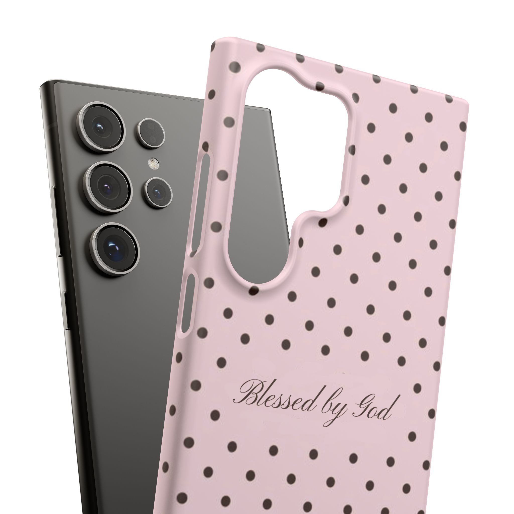 Blessed by God - Pink polka dot case