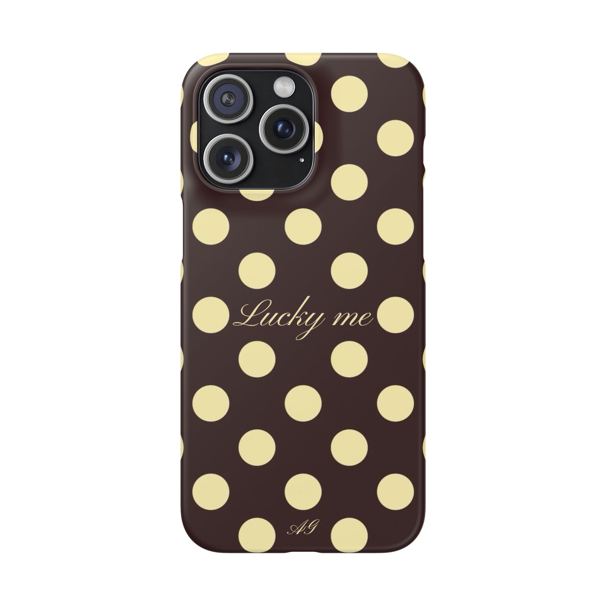 Lucky me - pastel yellow polka dot case
