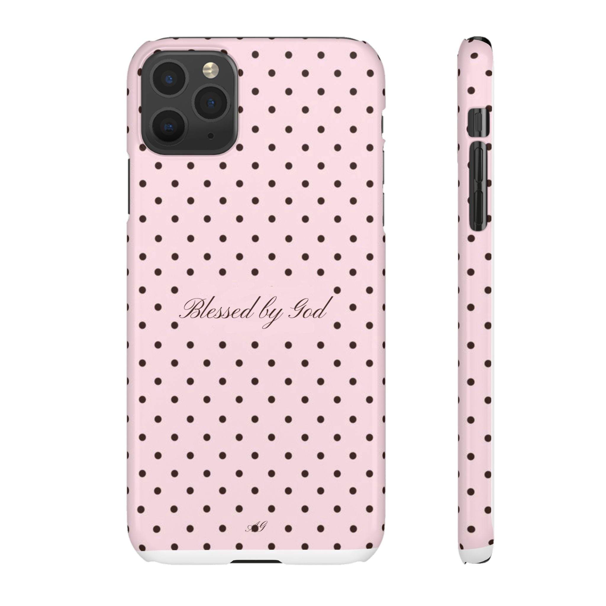 Blessed by God - Pink polka dot case