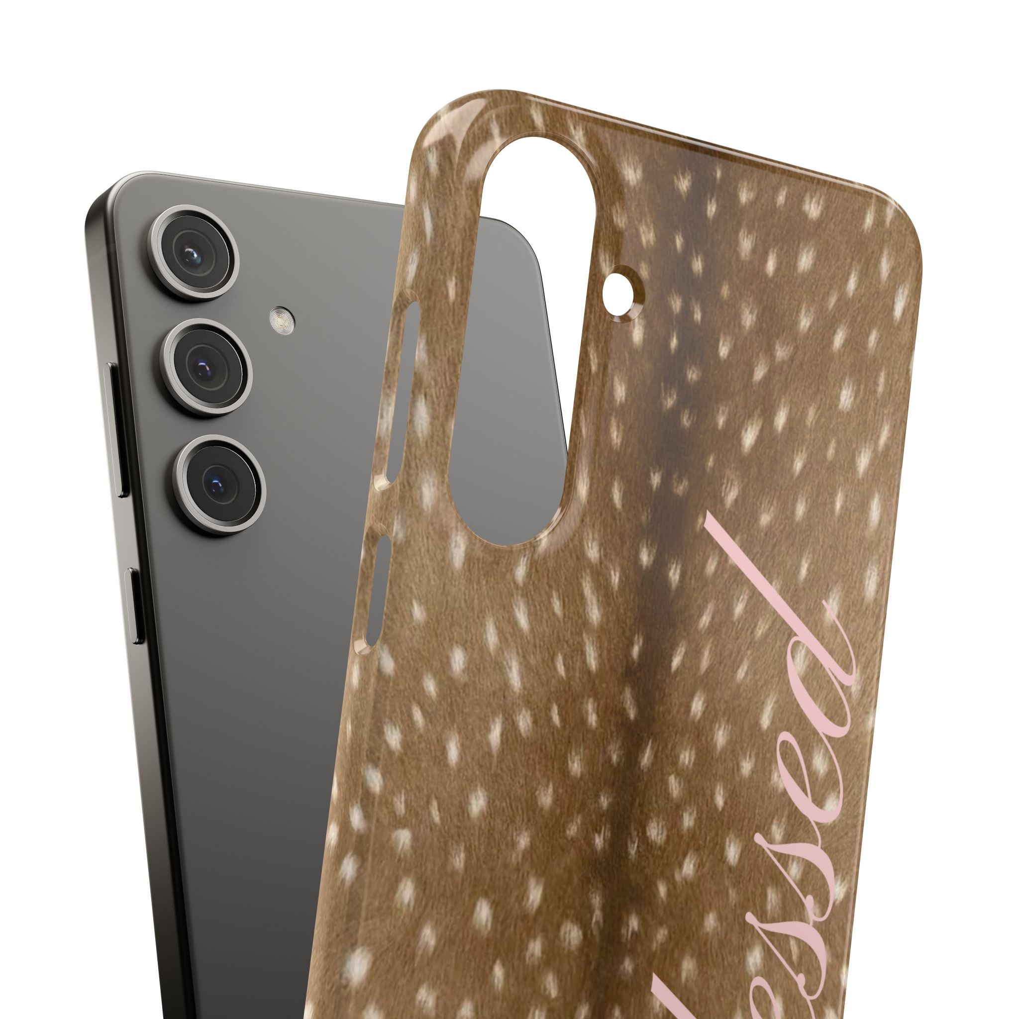 Blessed - Brown Spotted Deer Fur Phone case