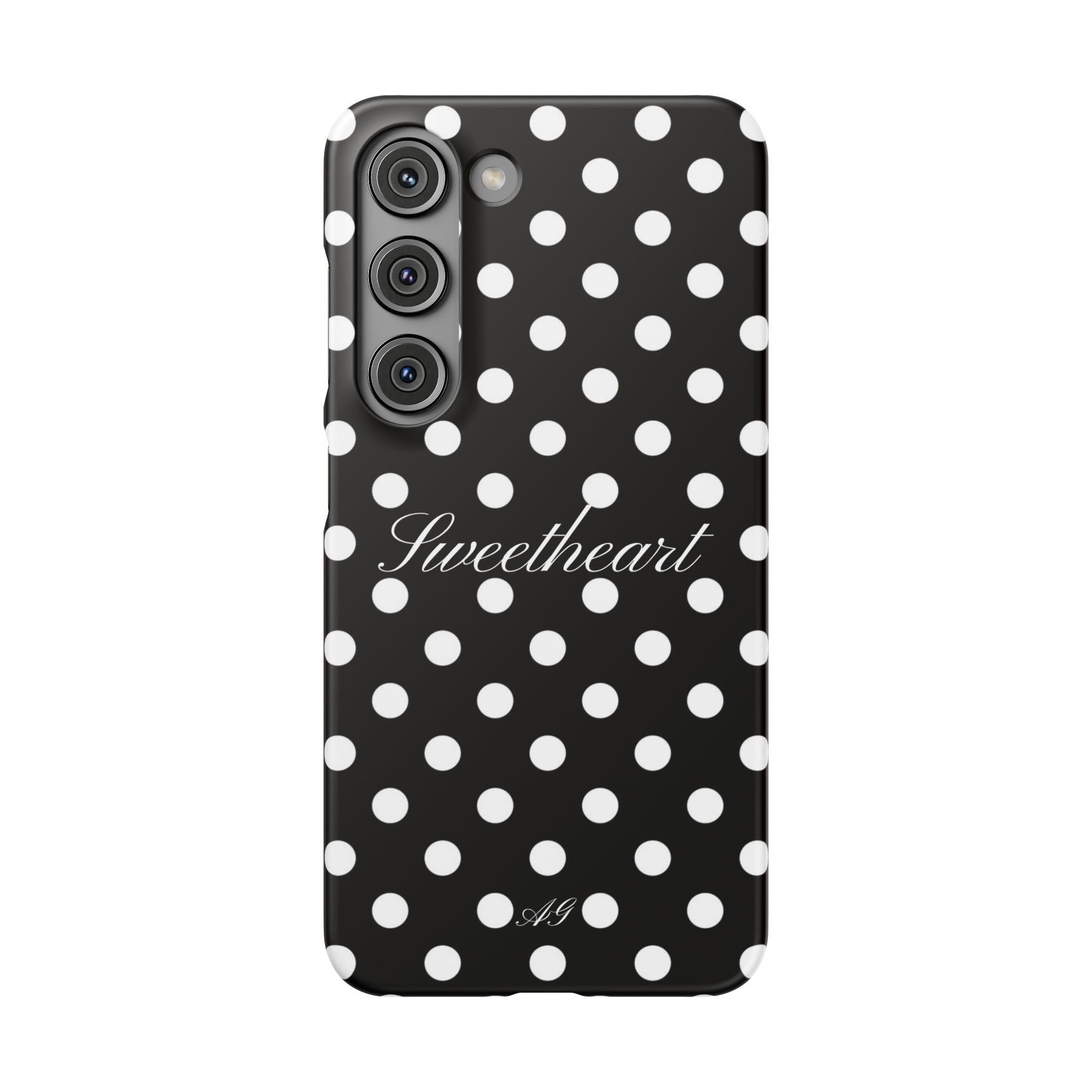 Sweetheart - white polka dot case