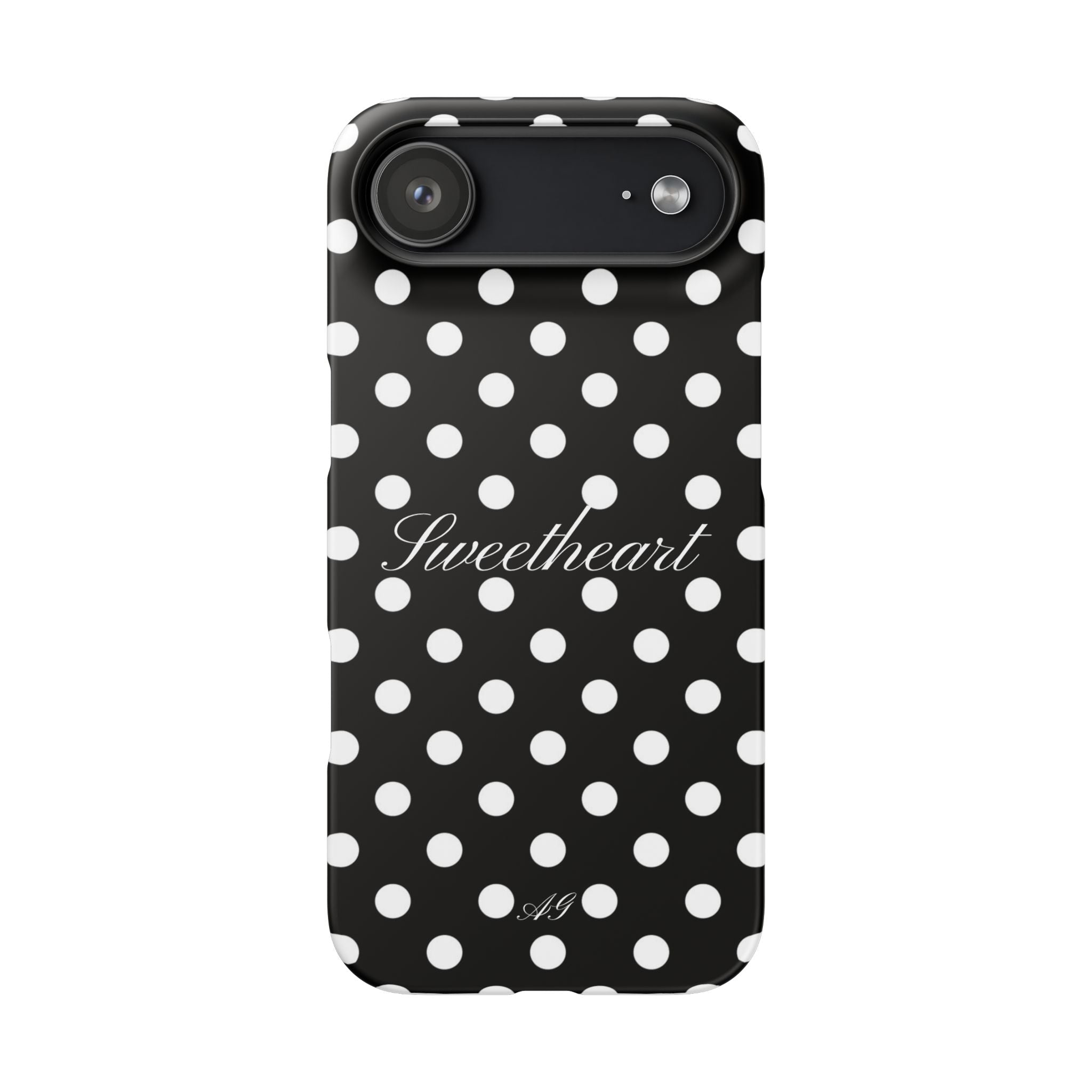Sweetheart - white polka dot case
