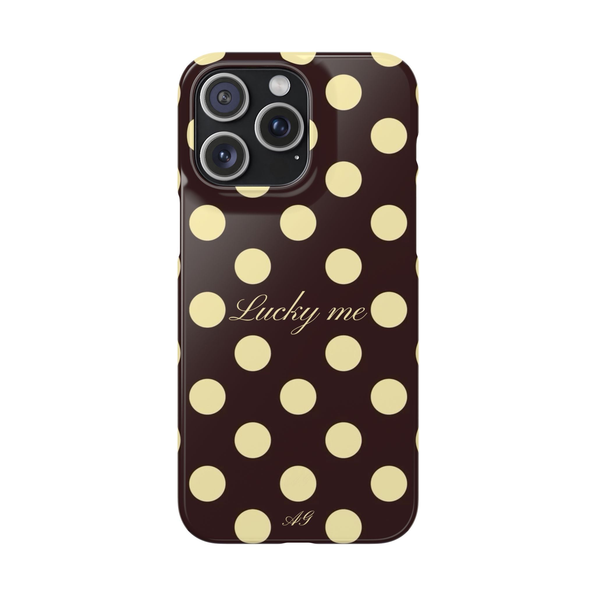 Lucky me - pastel yellow polka dot case