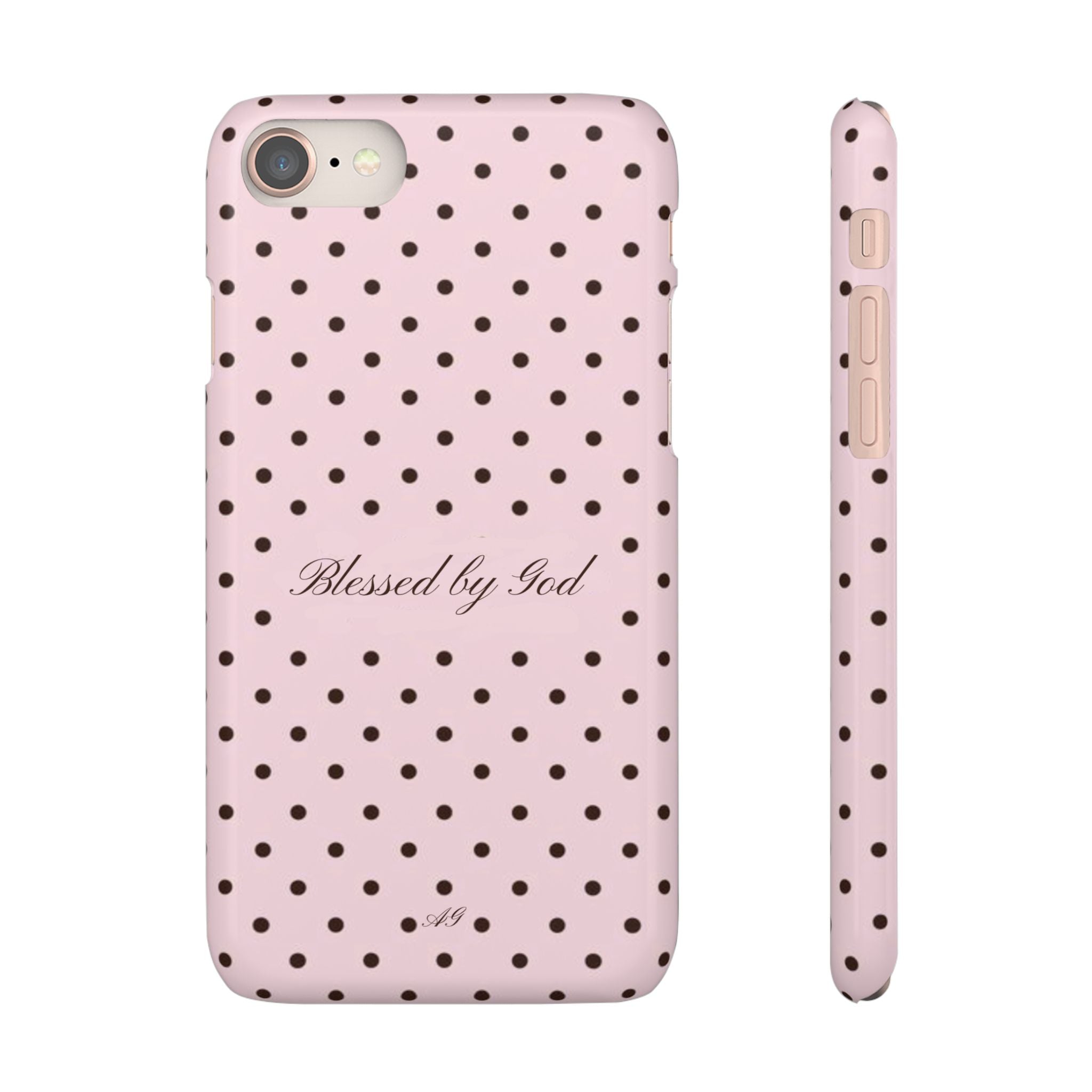 Blessed by God - Pink polka dot case