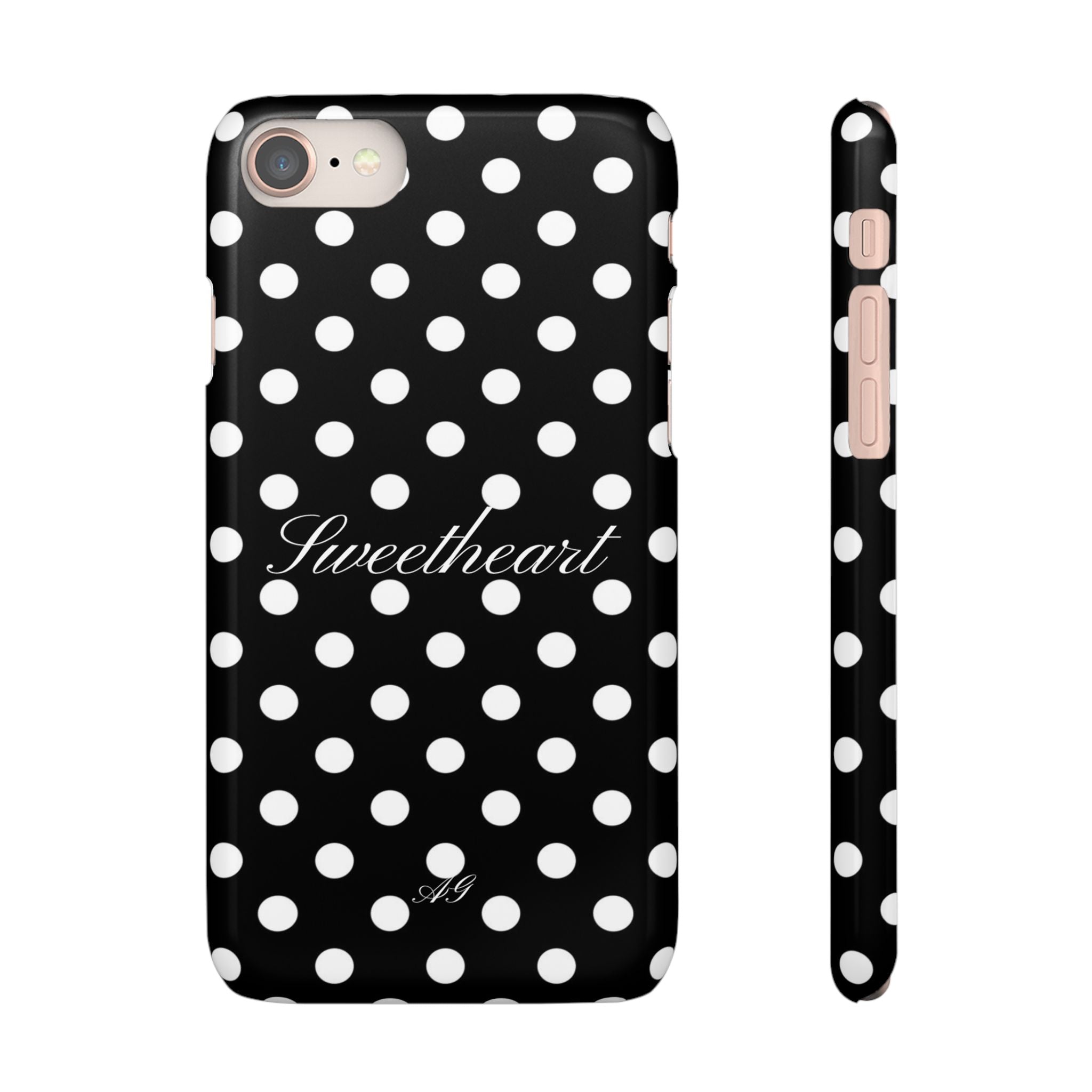 Sweetheart - white polka dot case