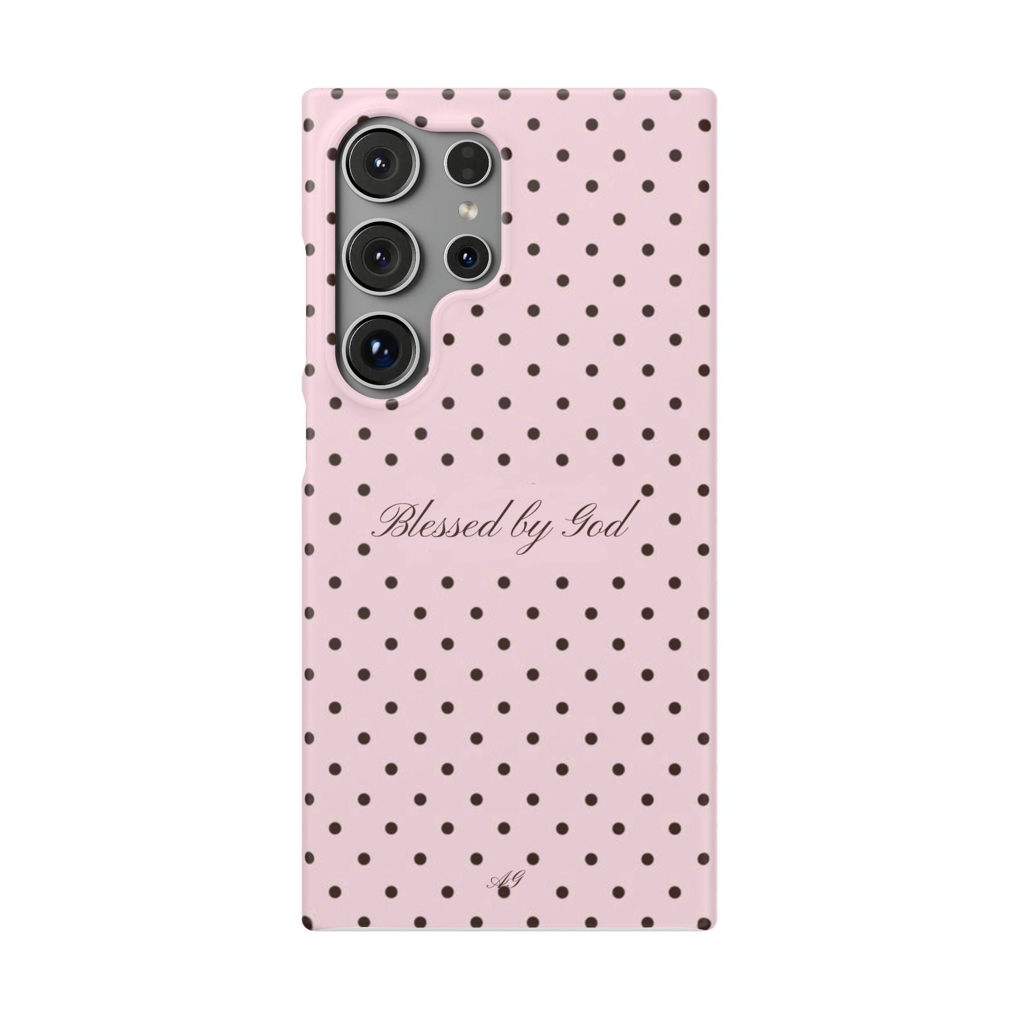 Blessed by God - Pink polka dot case