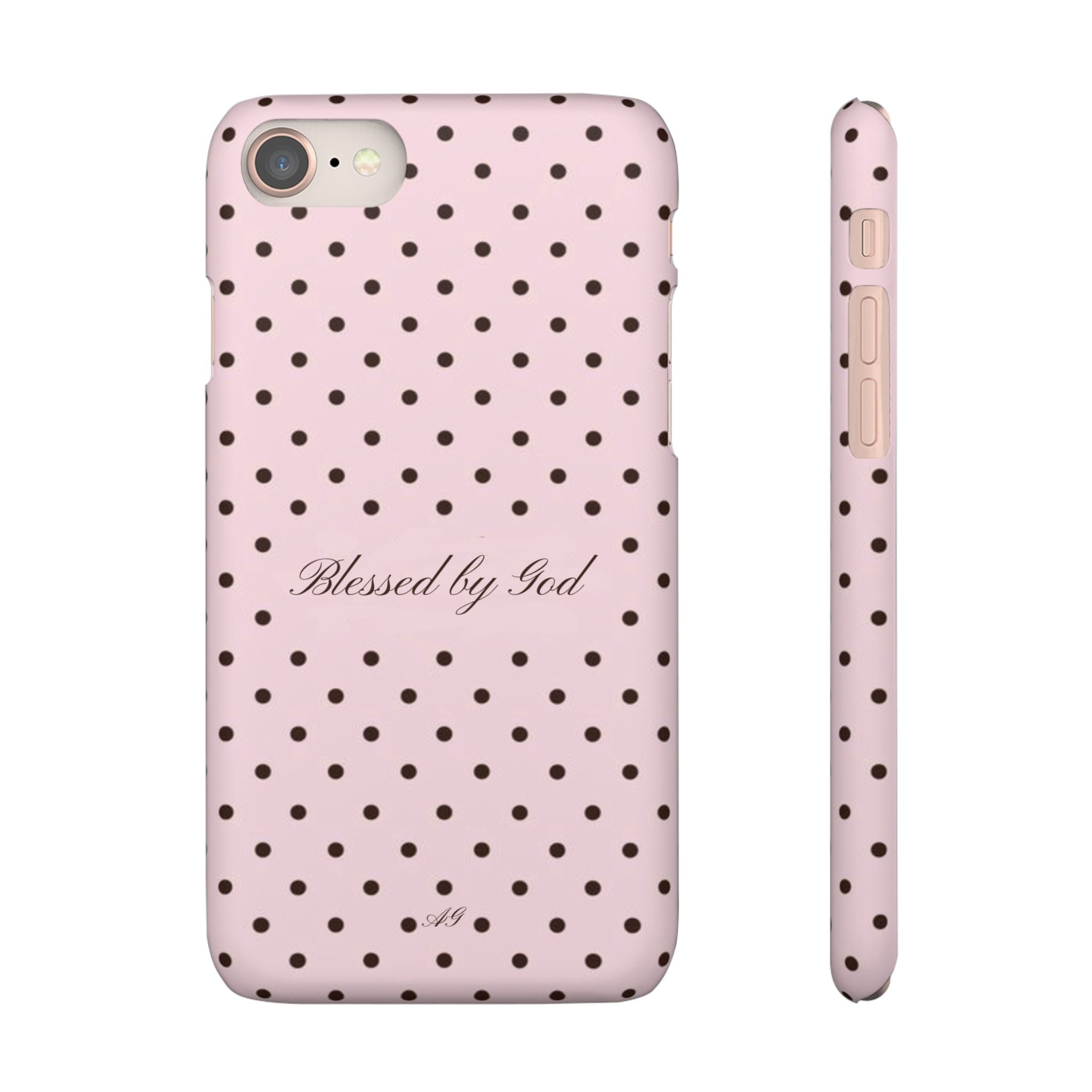 Blessed by God - Pink polka dot case
