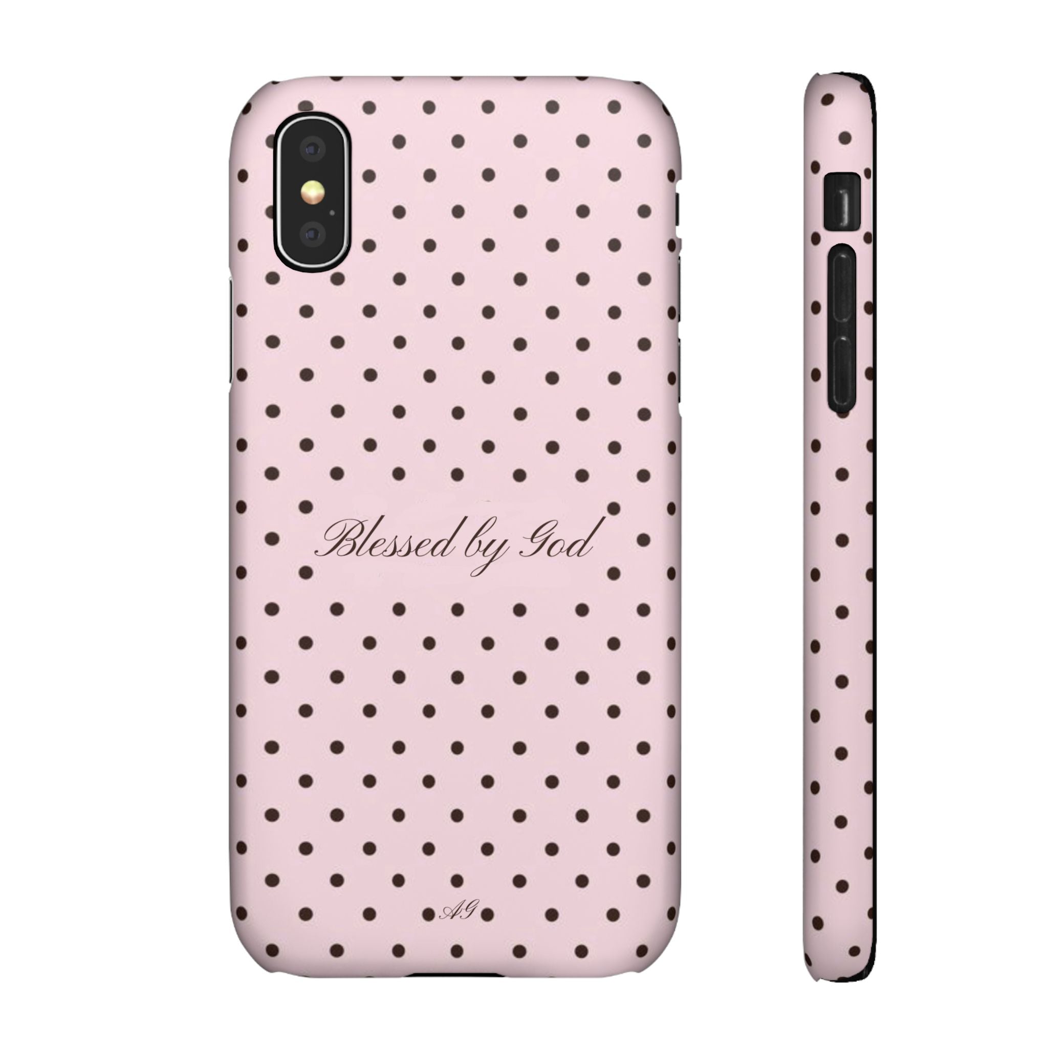 Blessed by God - Pink polka dot case