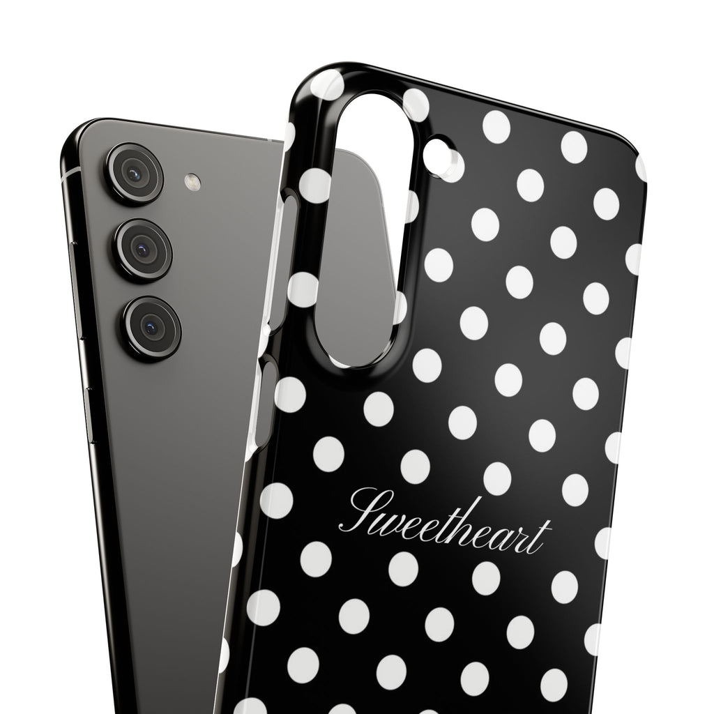 "Sweetheart" - white polka dot case