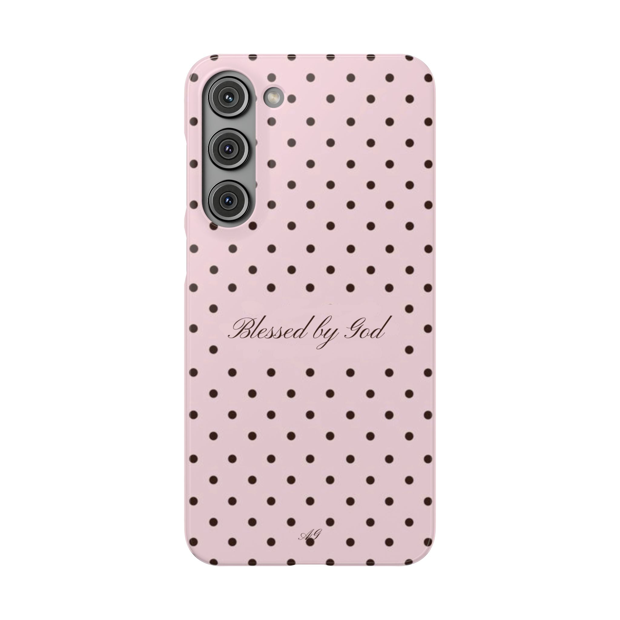 Blessed by God - Pink polka dot case