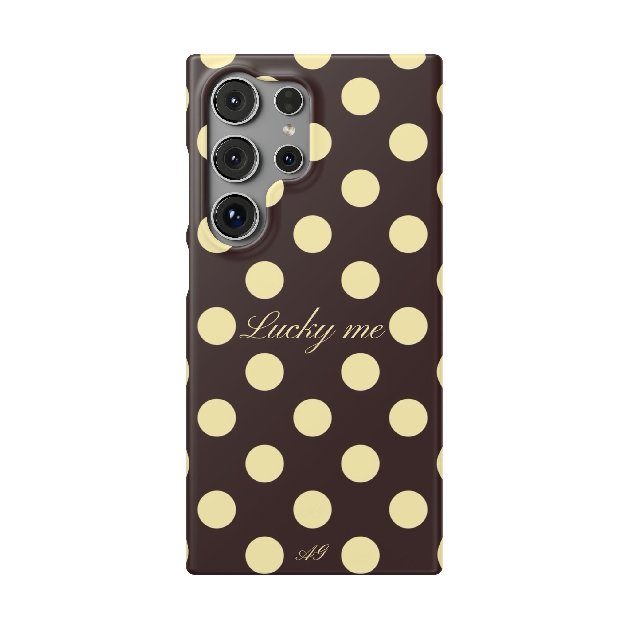 Lucky me - pastel yellow polka dot case