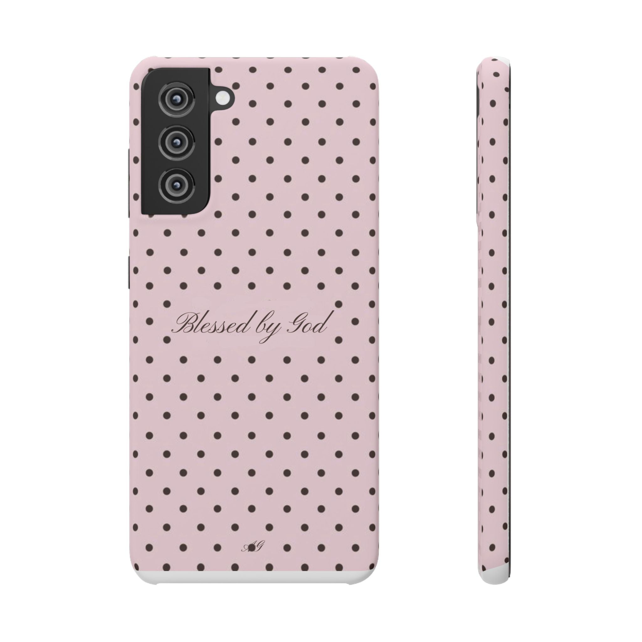 Blessed by God - Pink polka dot case