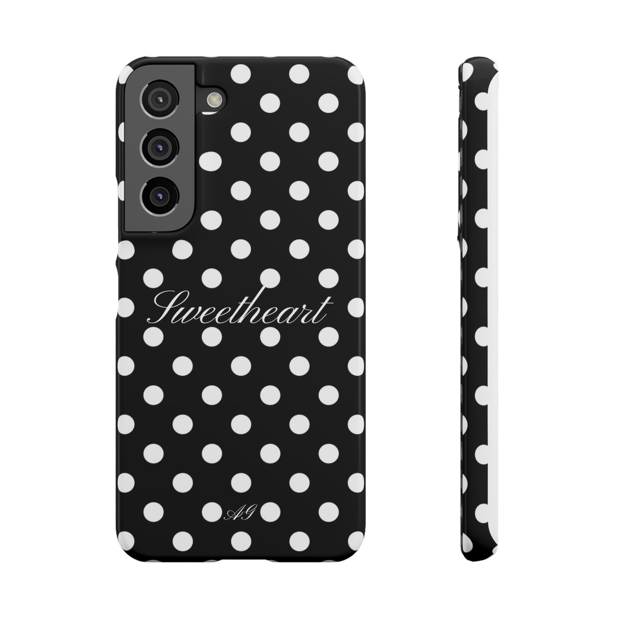 Sweetheart - white polka dot case