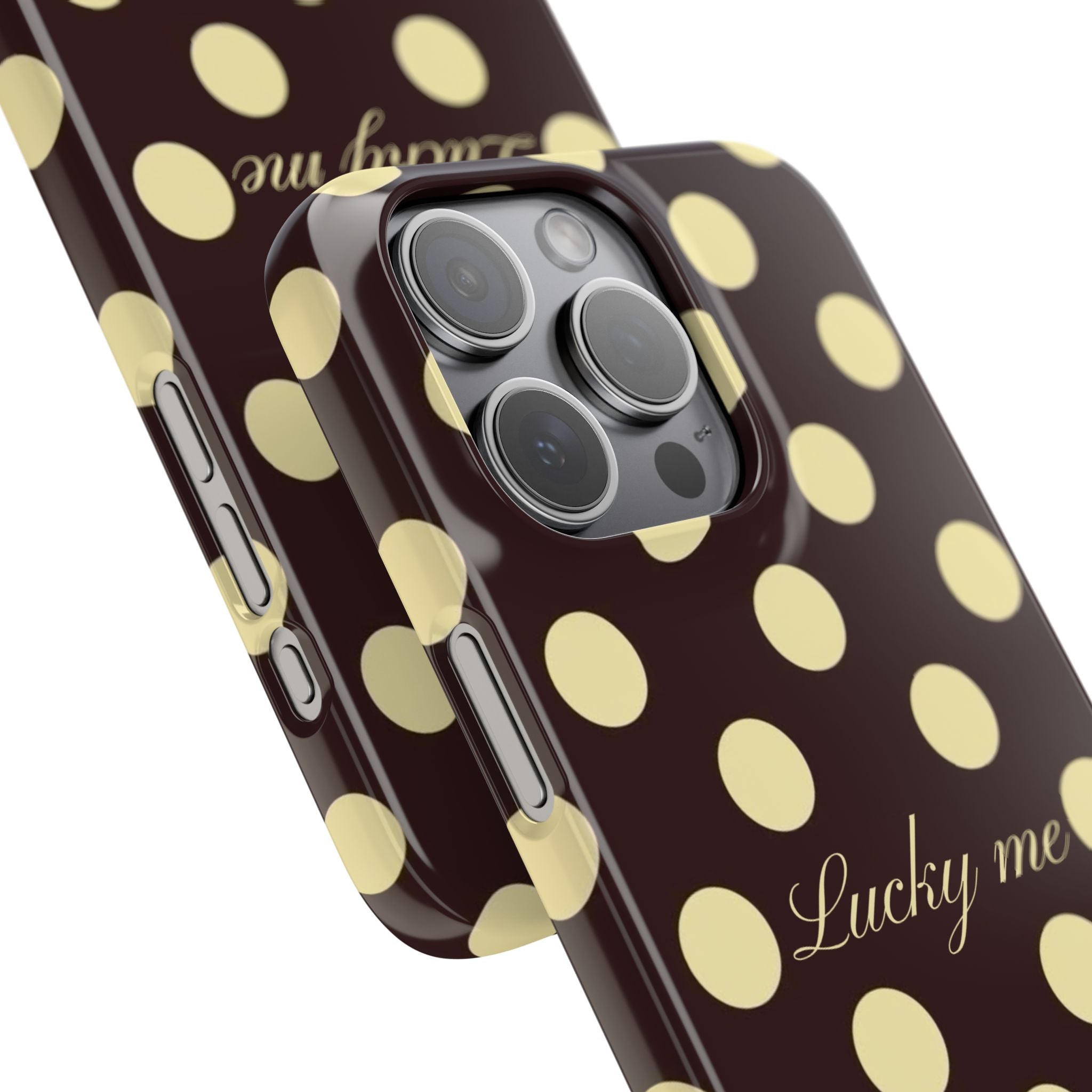 Lucky me - pastel yellow polka dot case