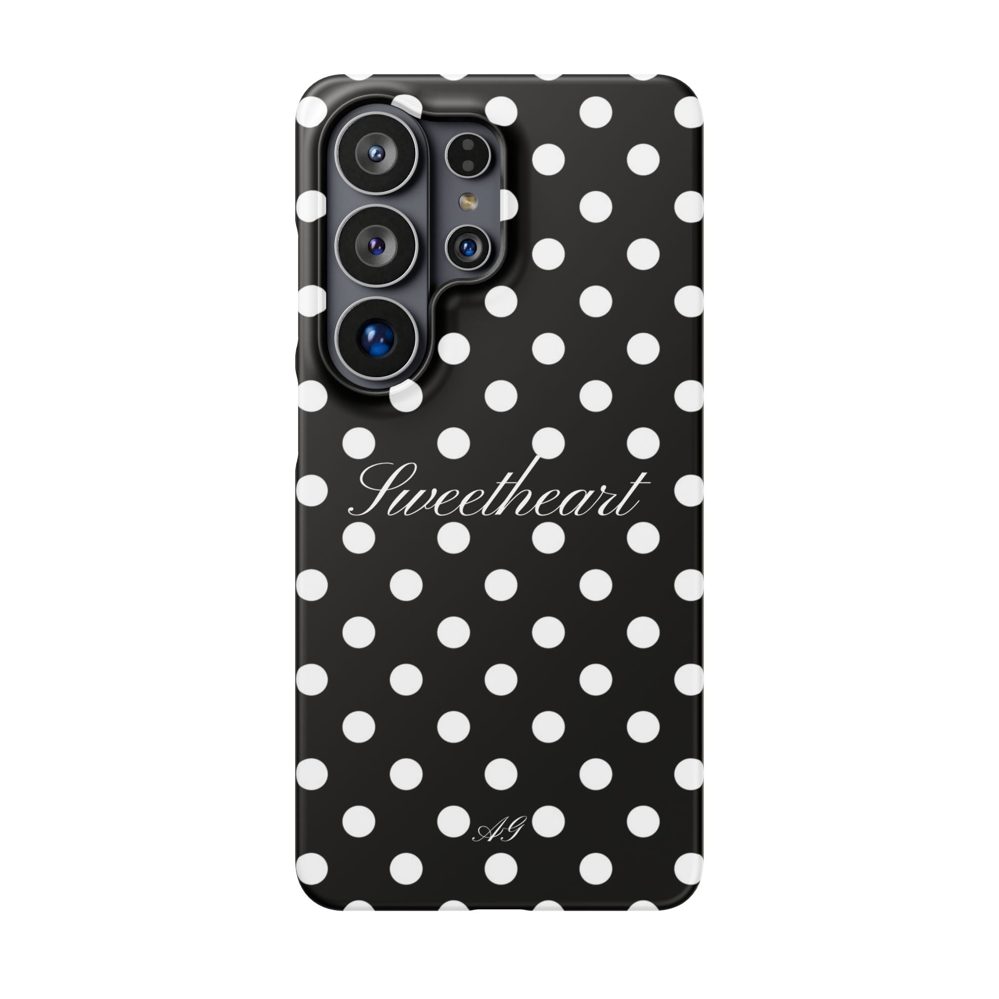 Sweetheart - white polka dot case