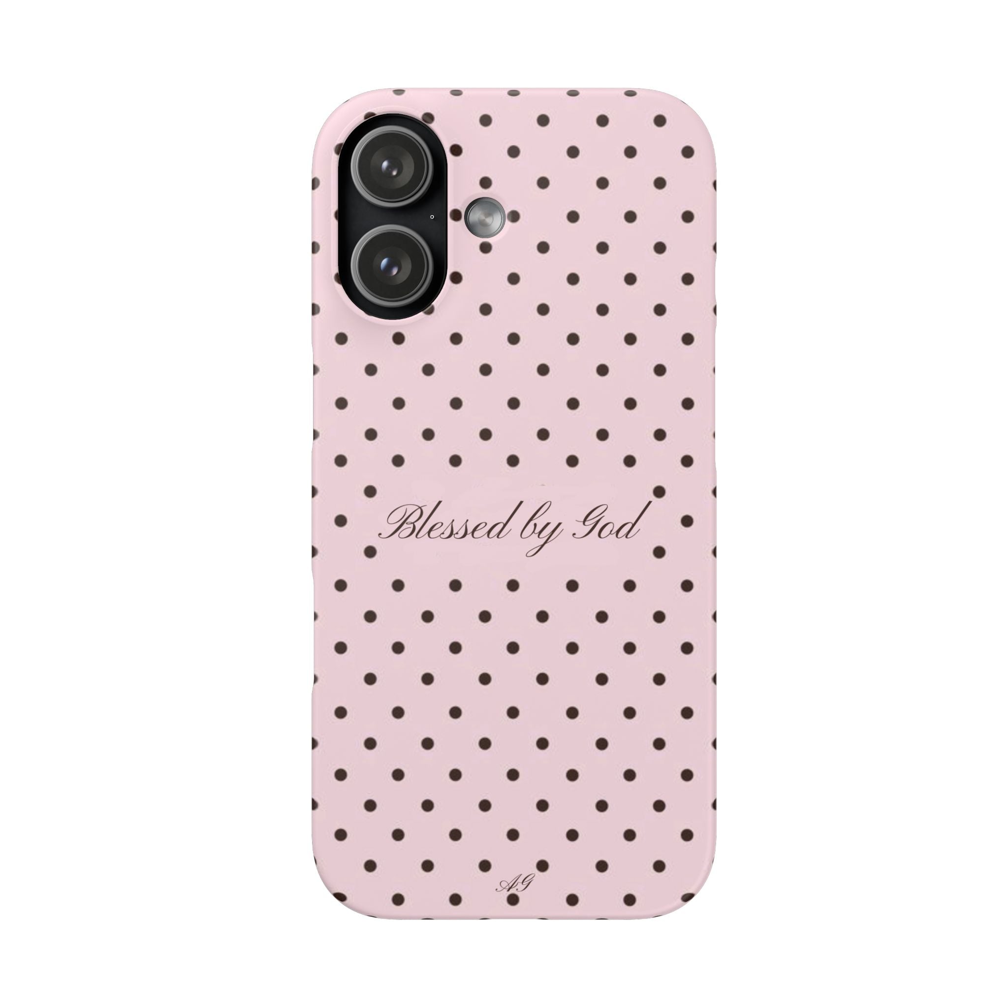 Blessed by God - Pink polka dot case