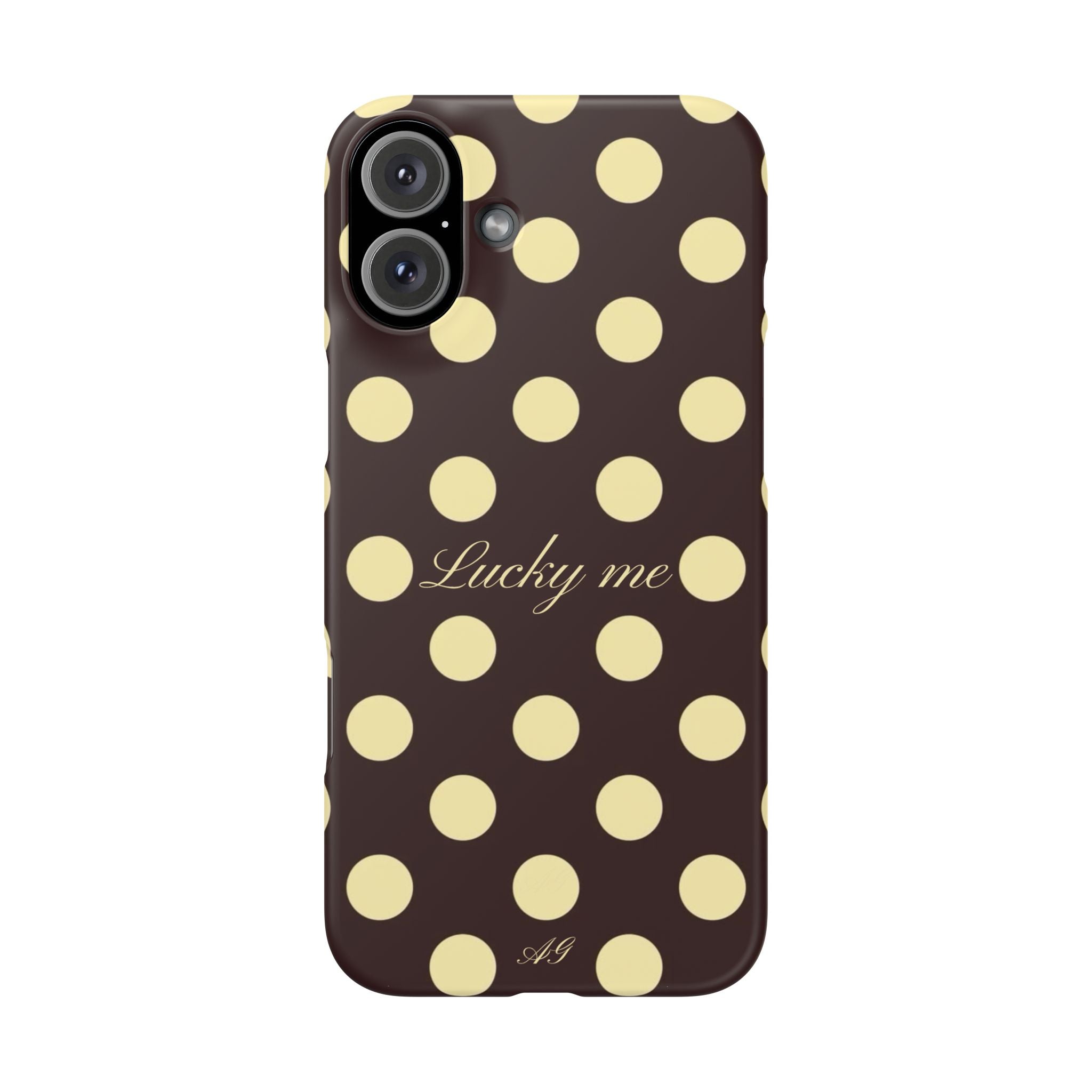 Lucky me - pastel yellow polka dot case