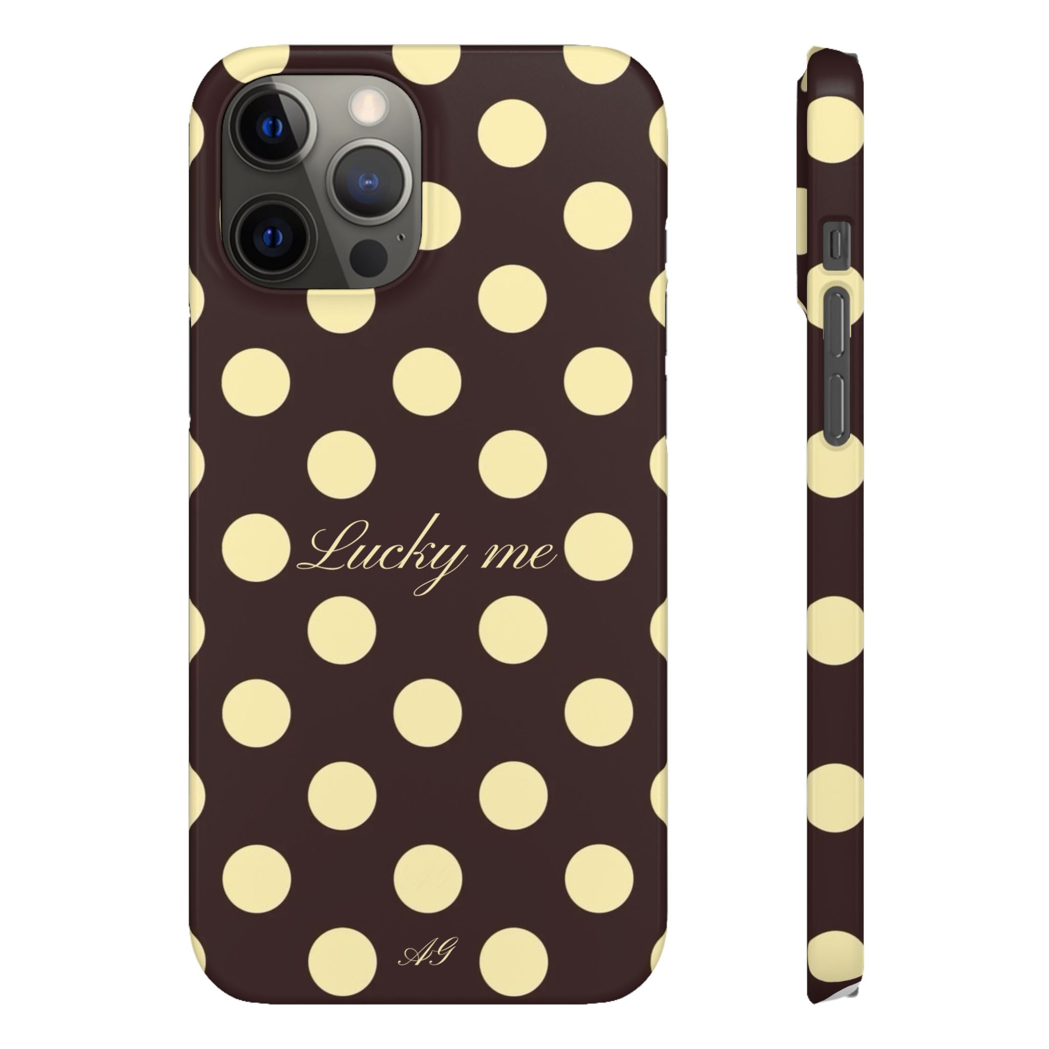 Lucky me - pastel yellow polka dot case