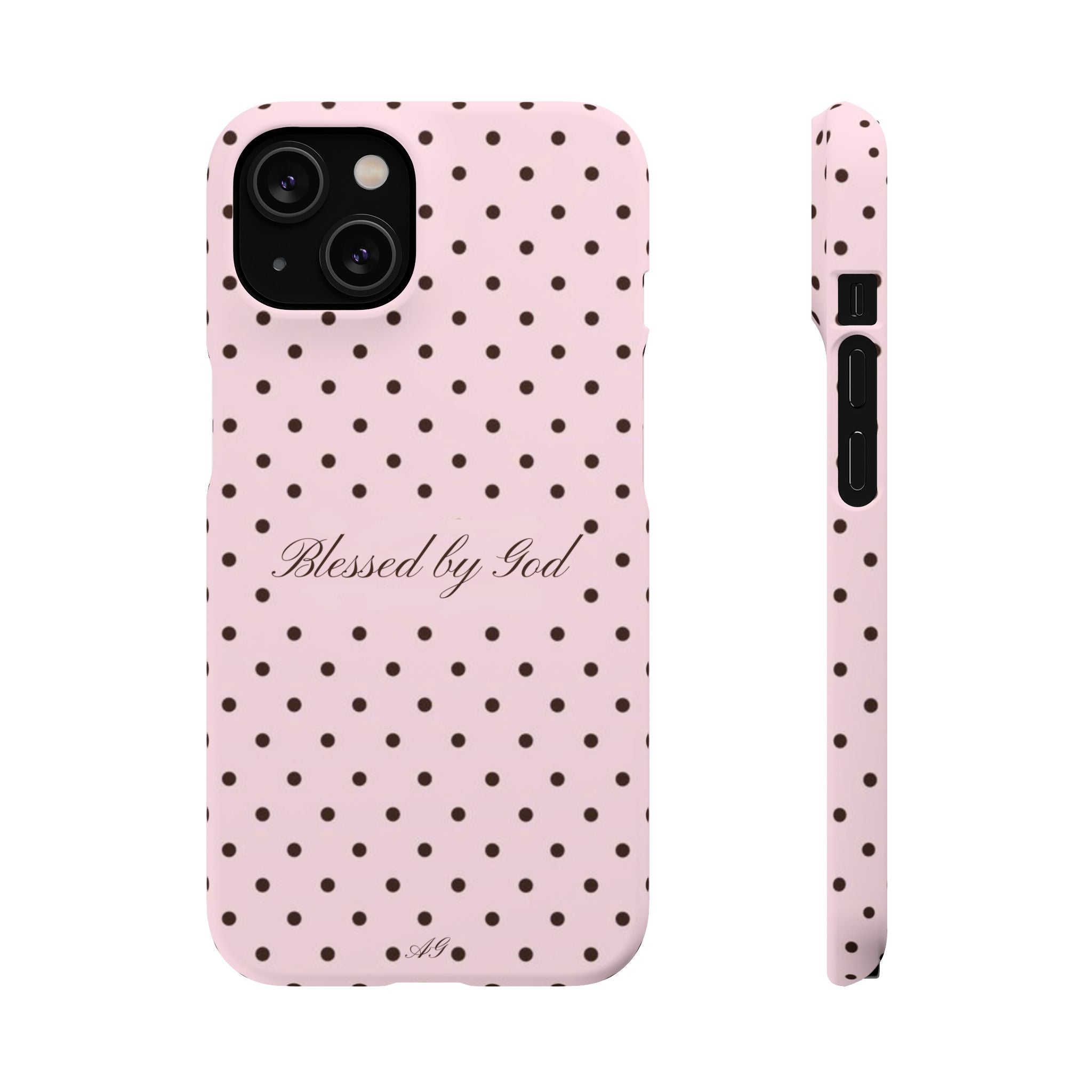 Blessed by God - Pink polka dot case