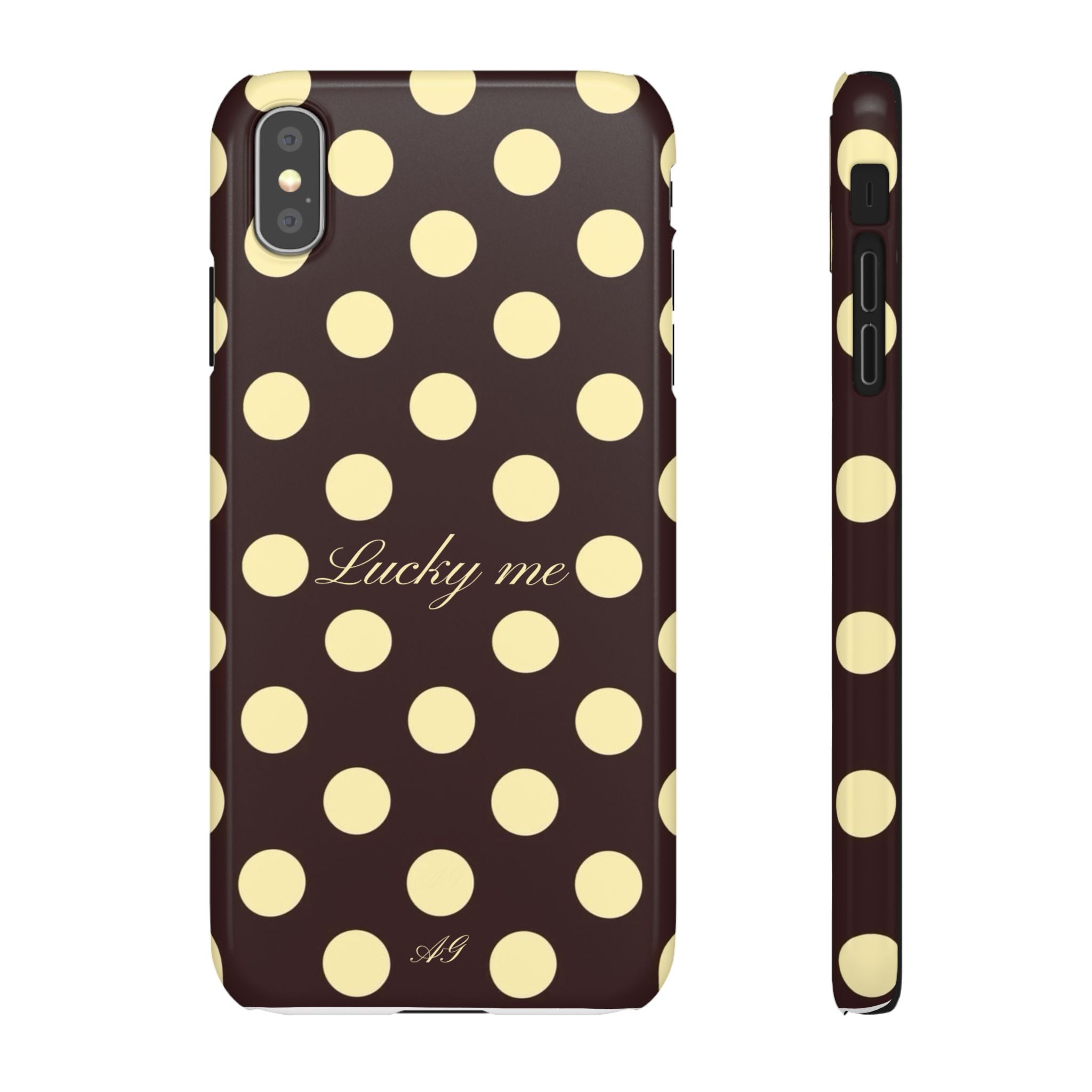 Lucky me - pastel yellow polka dot case