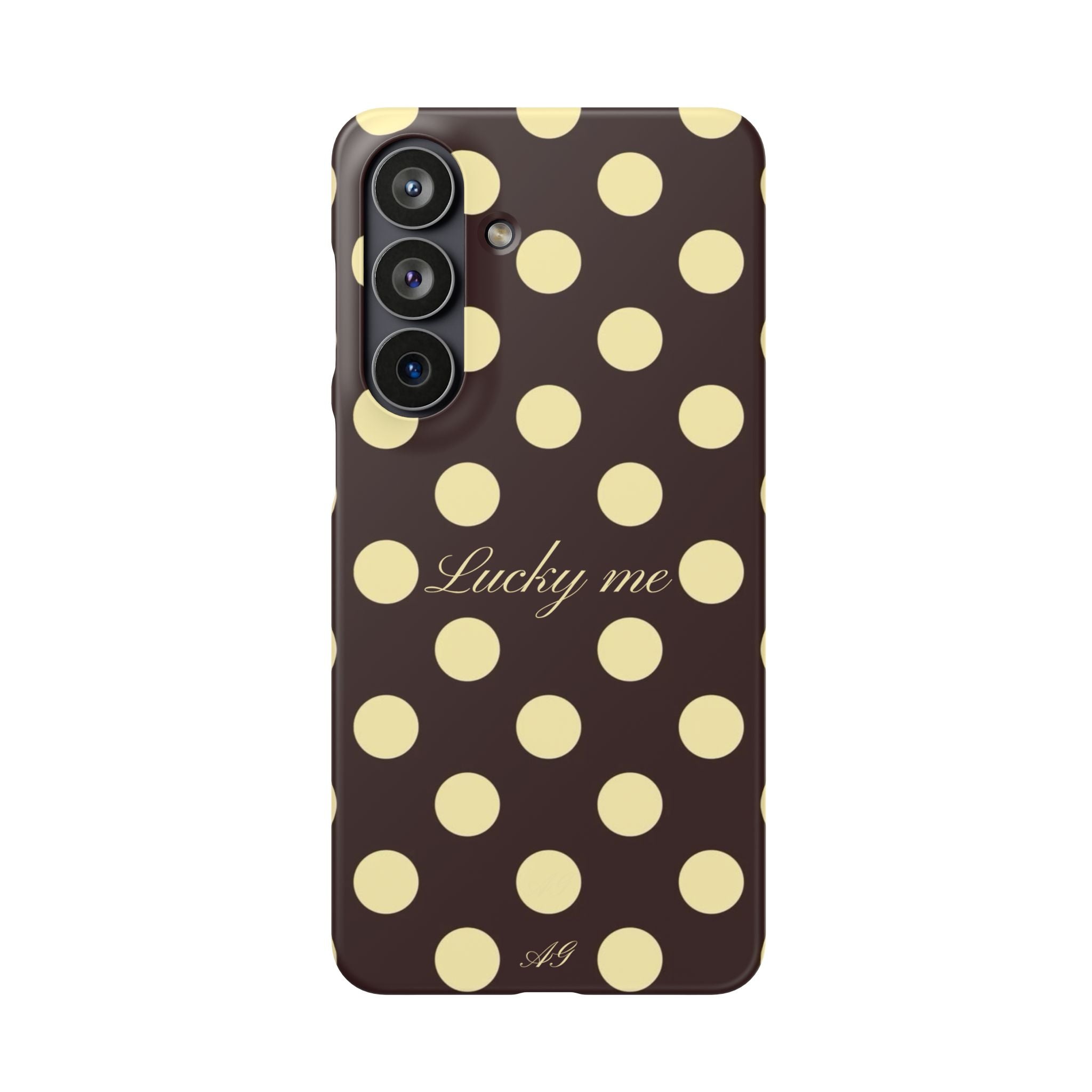 Lucky me - pastel yellow polka dot case