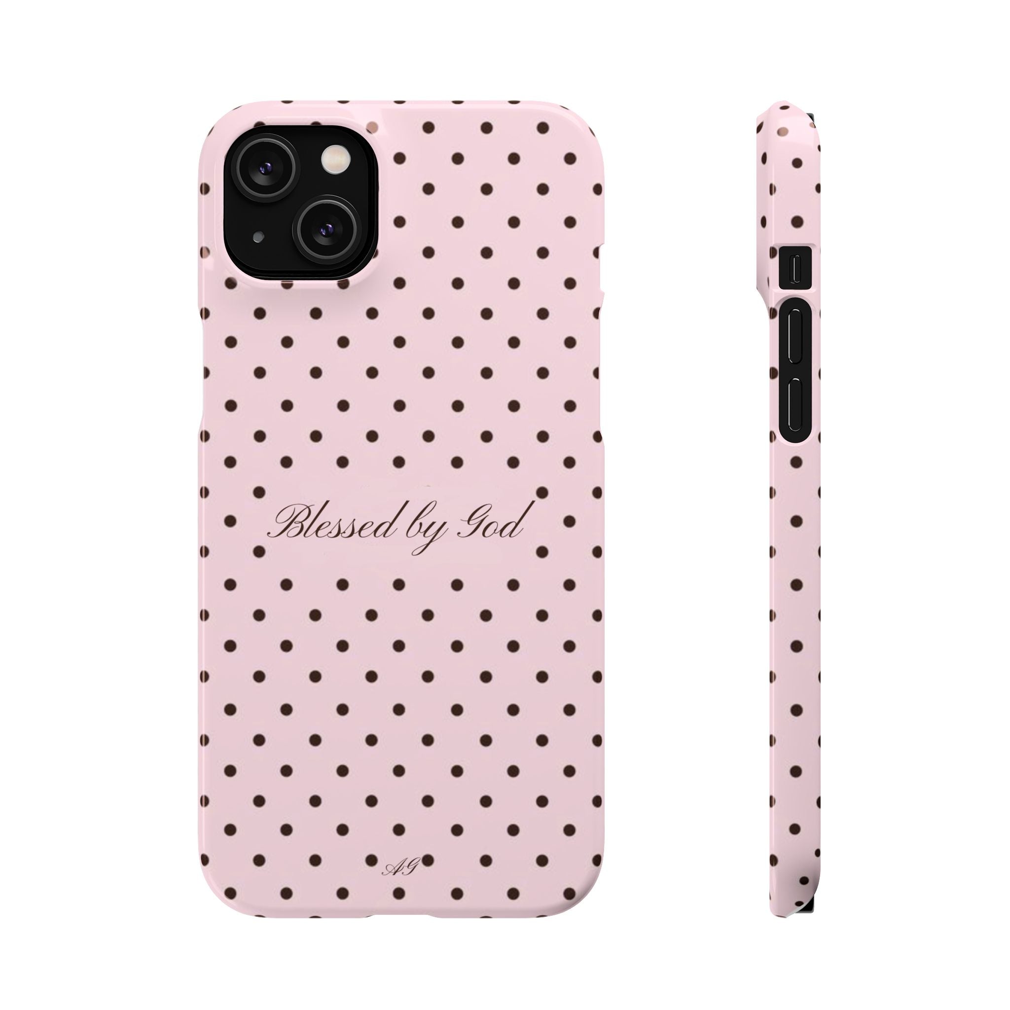 Blessed by God - Pink polka dot case