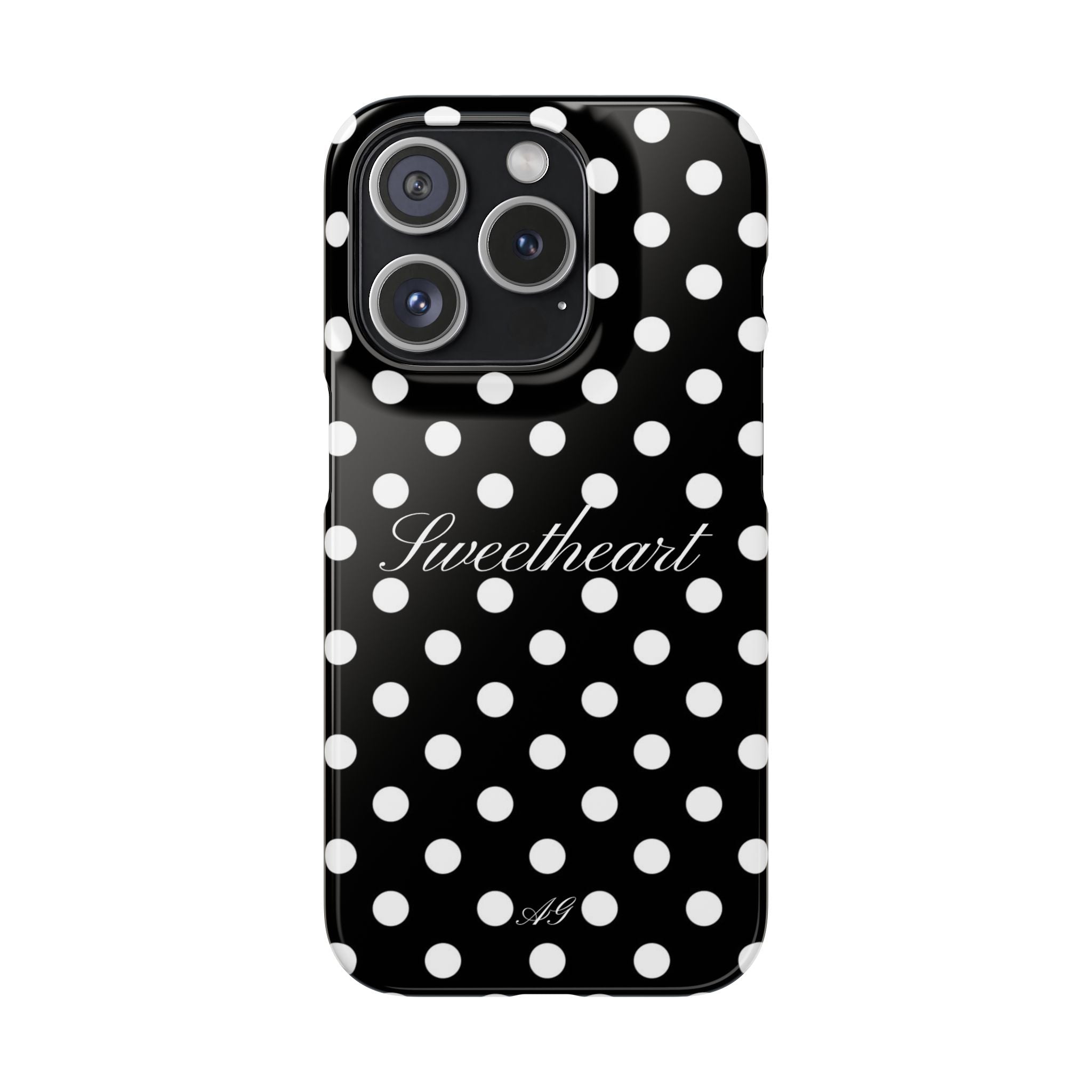 Sweetheart - white polka dot case