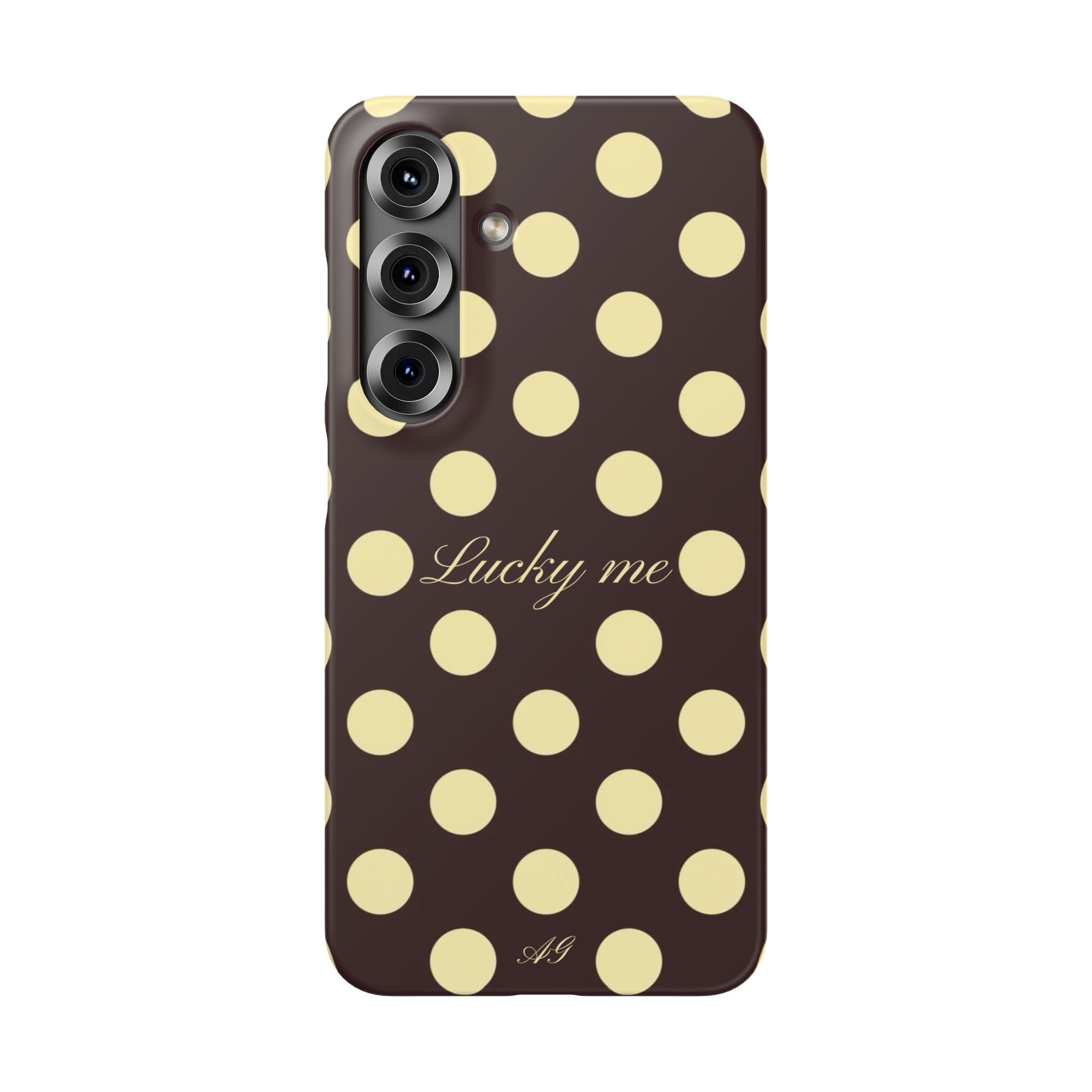 Lucky me - pastel yellow polka dot case