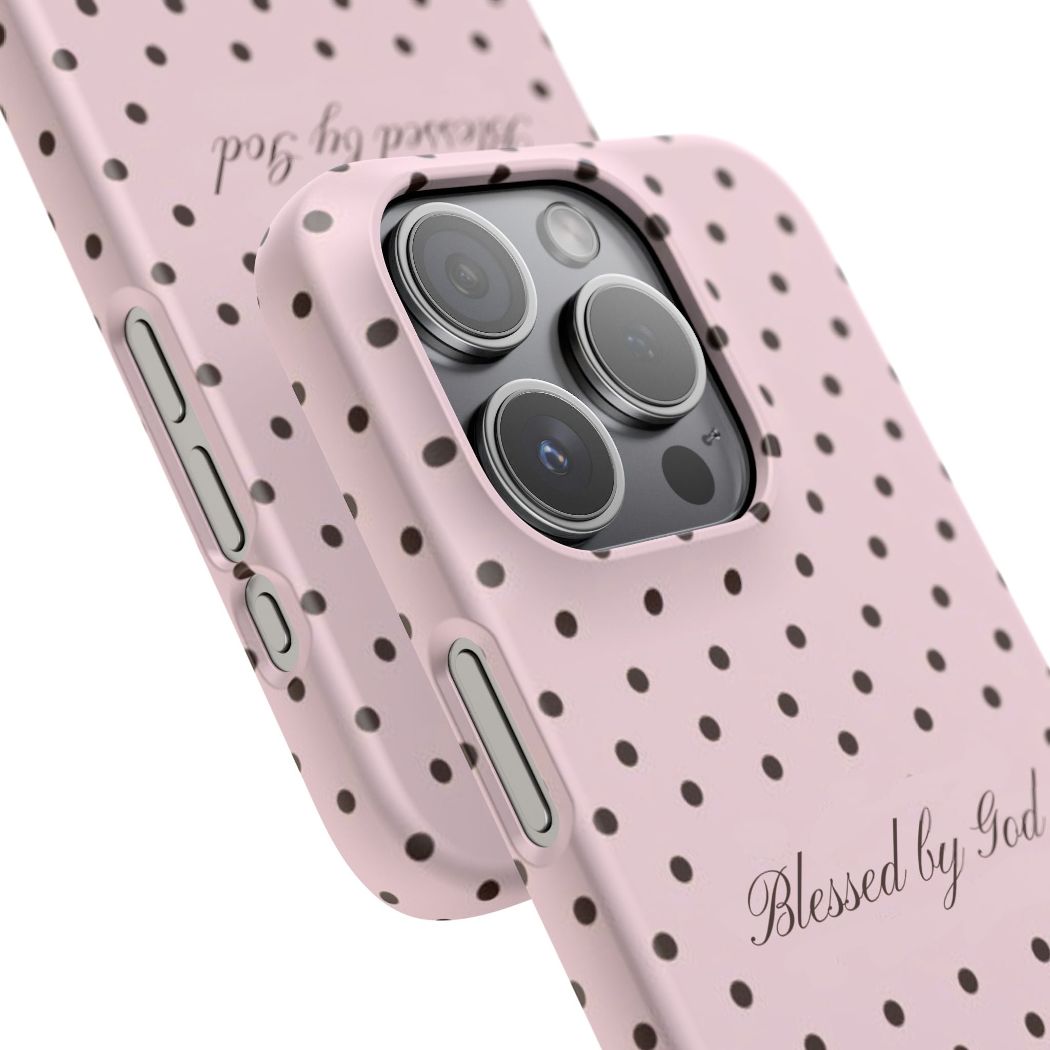 Blessed by God - Pink polka dot case