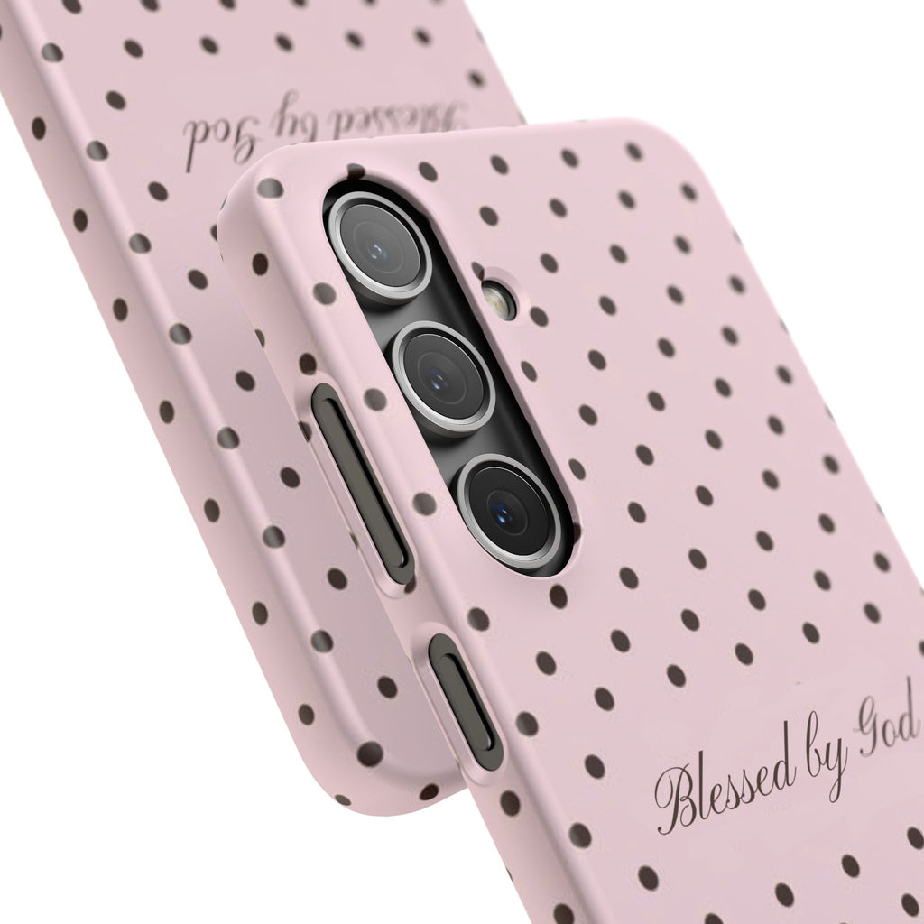 Blessed by God - Pink polka dot case