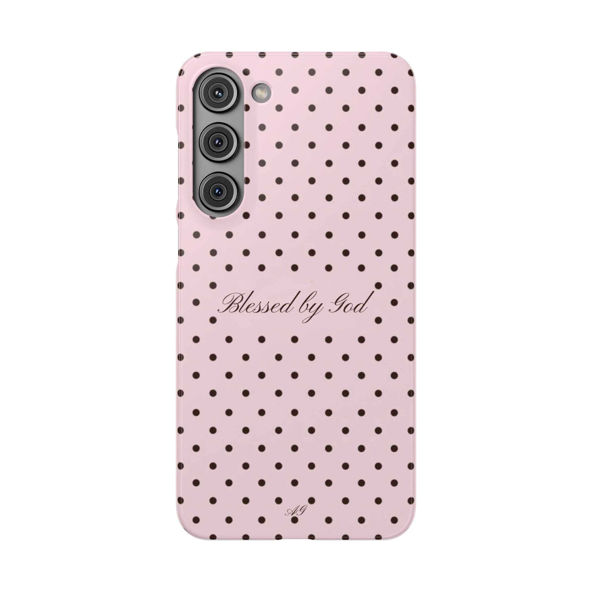 Blessed by God - Pink polka dot case