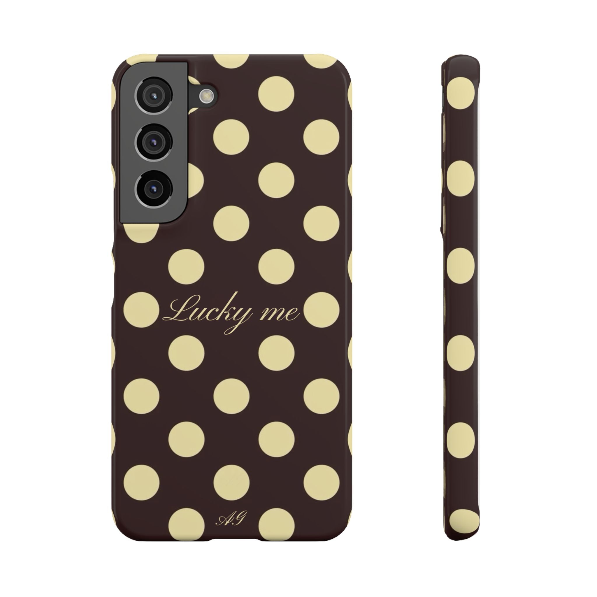 Lucky me - pastel yellow polka dot case