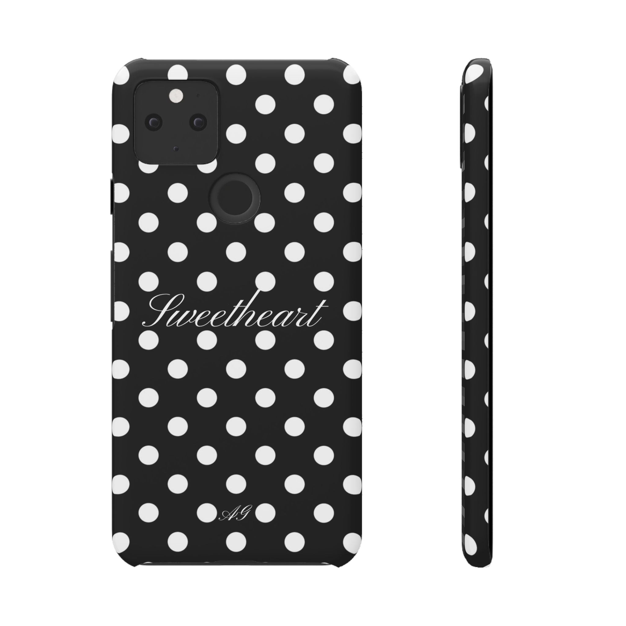 Sweetheart - white polka dot case