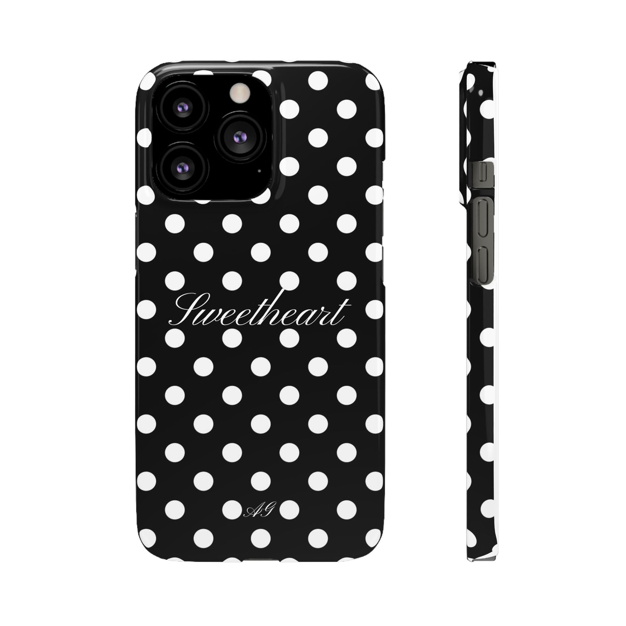 Sweetheart - white polka dot case