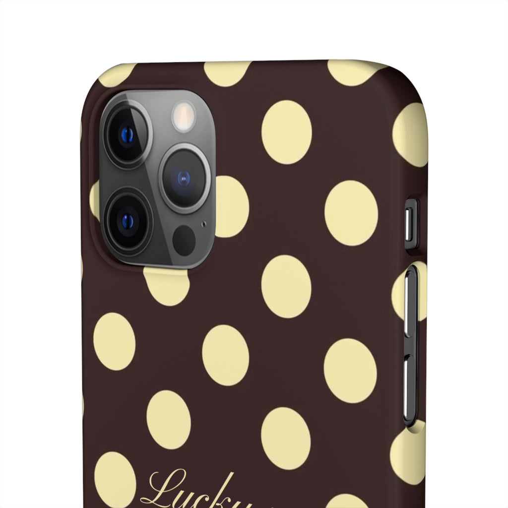 Lucky me - pastel yellow polka dot case
