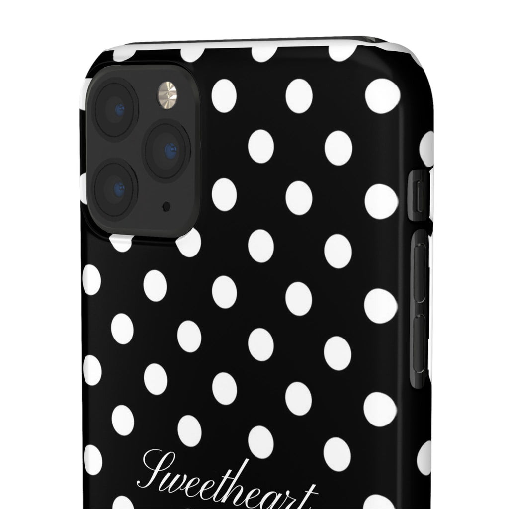 "Sweetheart" - white polka dot case