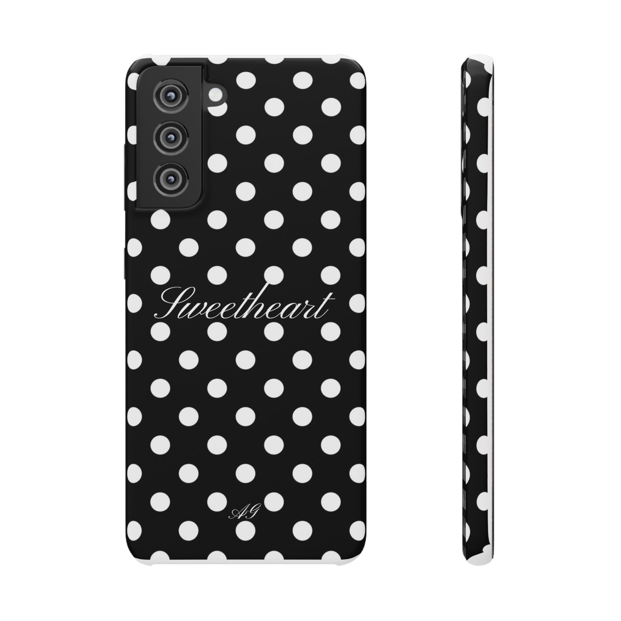 Sweetheart - white polka dot case