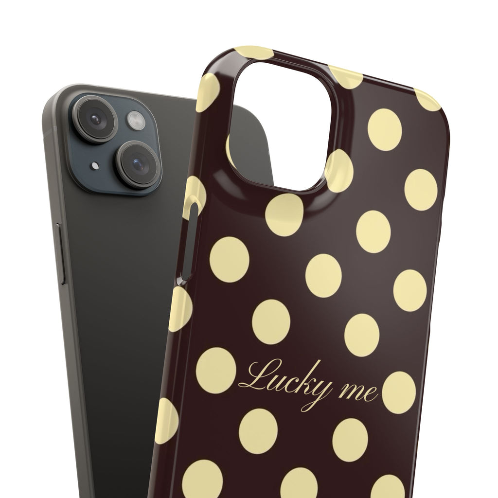 Lucky me - pastel yellow polka dot case