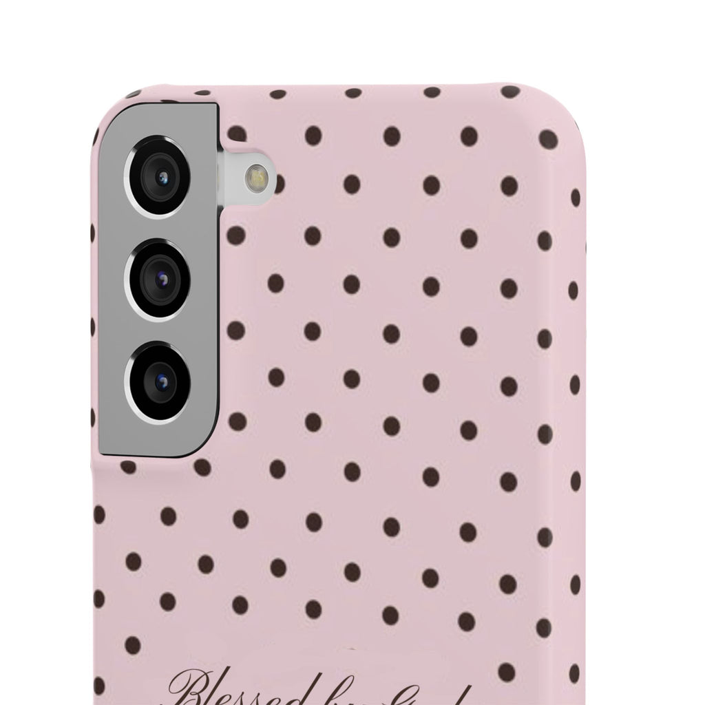 Blessed by God - Pink polka dot case