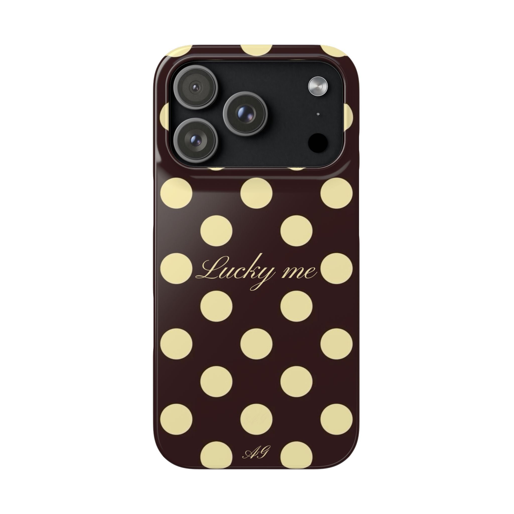 Lucky me - pastel yellow polka dot case