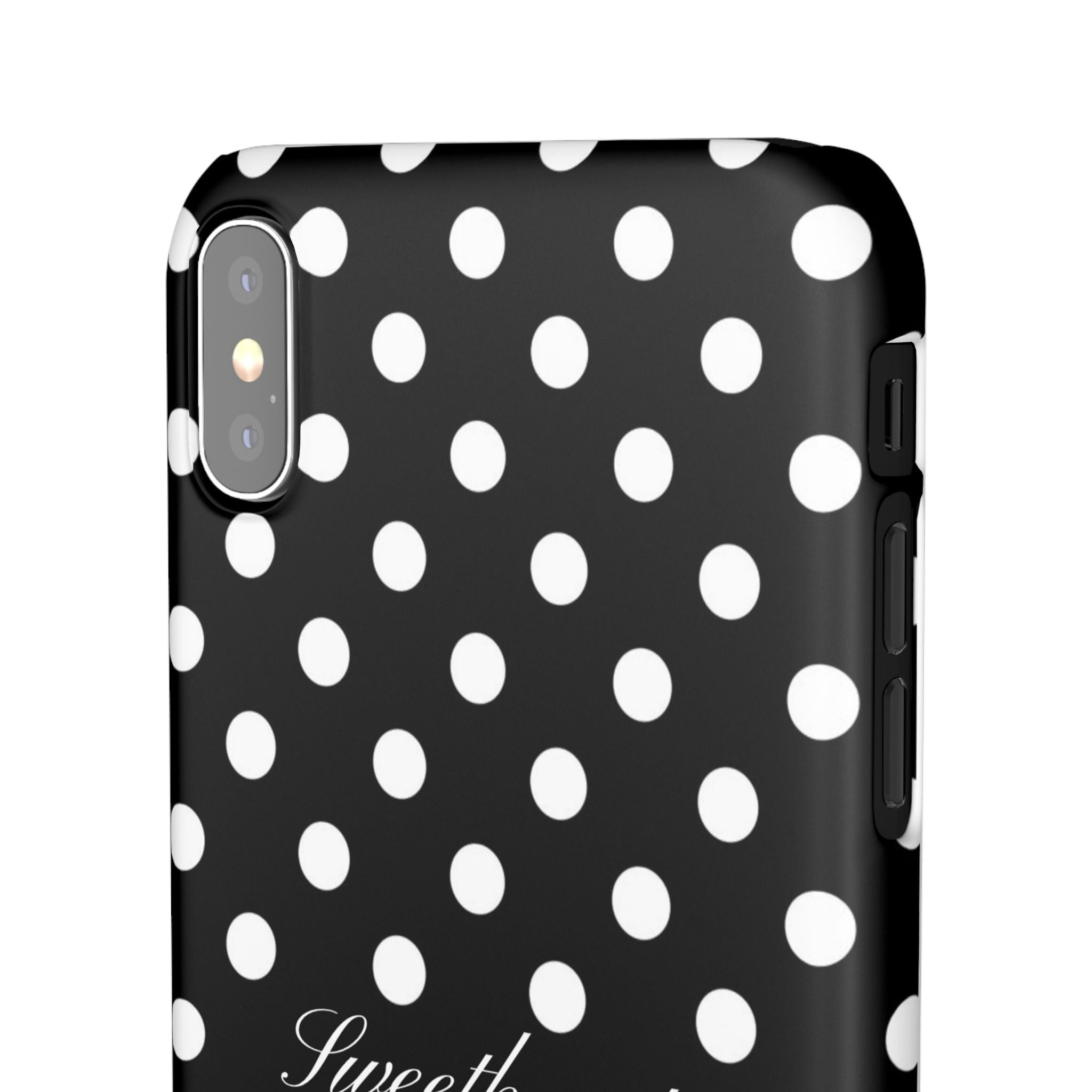 "Sweetheart" - white polka dot case
