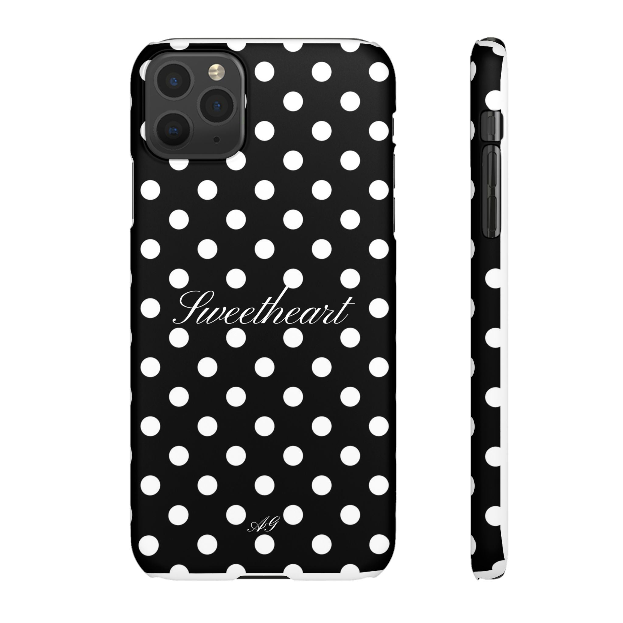Sweetheart - white polka dot case
